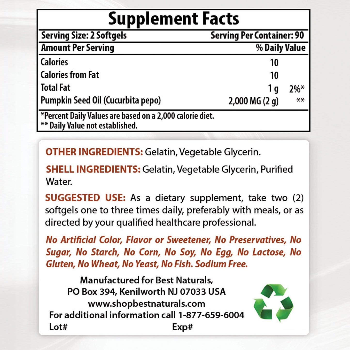 Best Naturals Black Cherry 1000 mg & Pumpkin Seed Oil 1000 mg Softgels, 1 Count