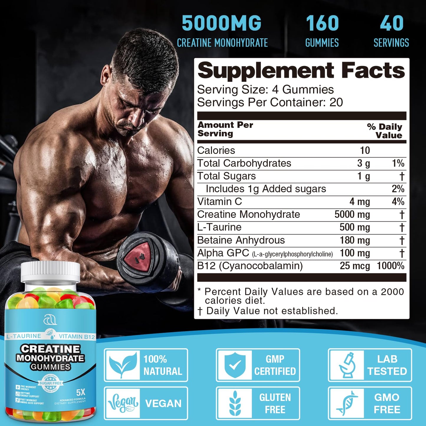 DRZIHOOCH Creatine Monohydrate Gummies 240 Gummies