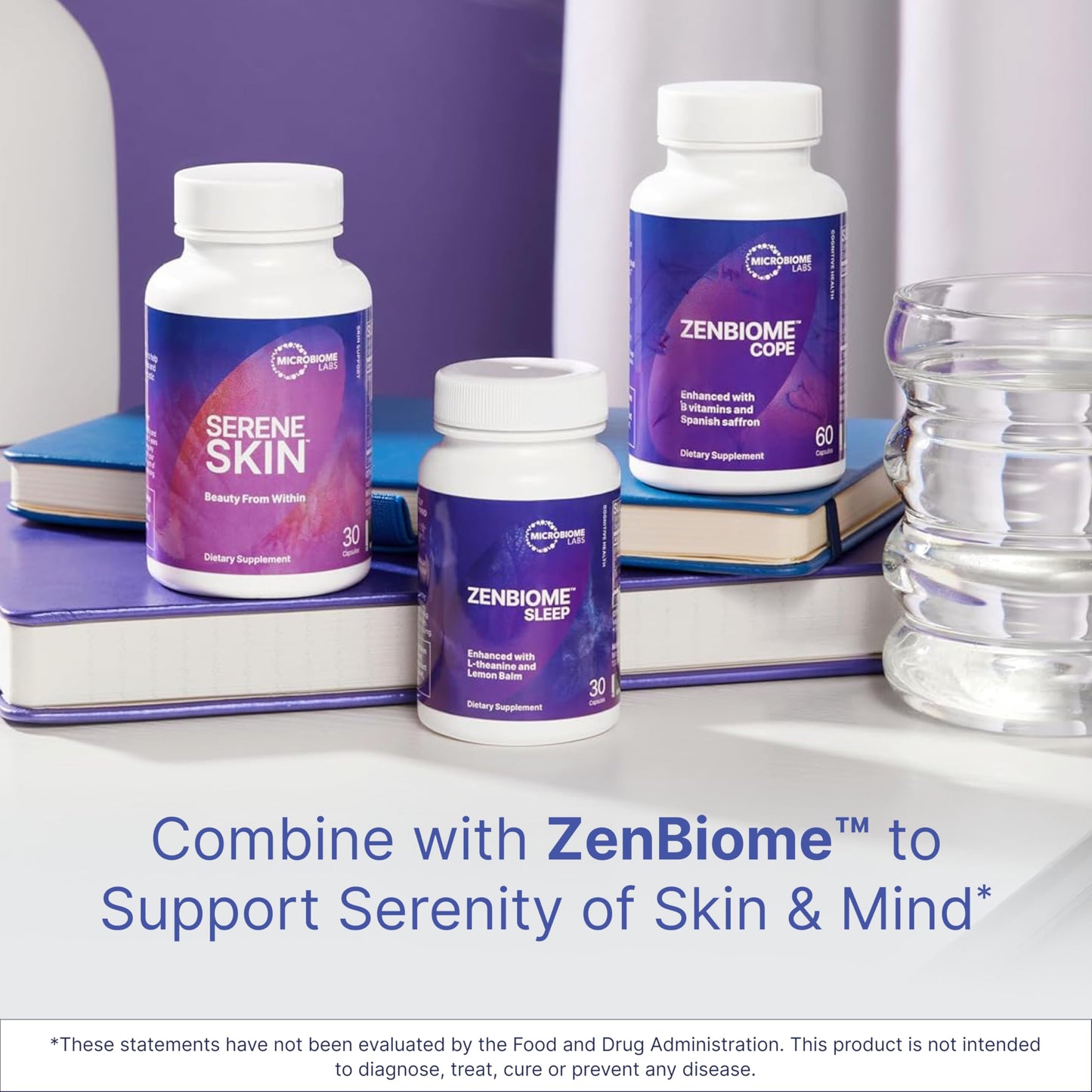 Microbiome Labs SereneSkin Spore-Based Probiotic Complex with Citrus Polyphenols for Skin Clarity & Gut Health Support - Daily Probiotic Skincare - Soothe The Gut-Skin Axis 60 Capsules