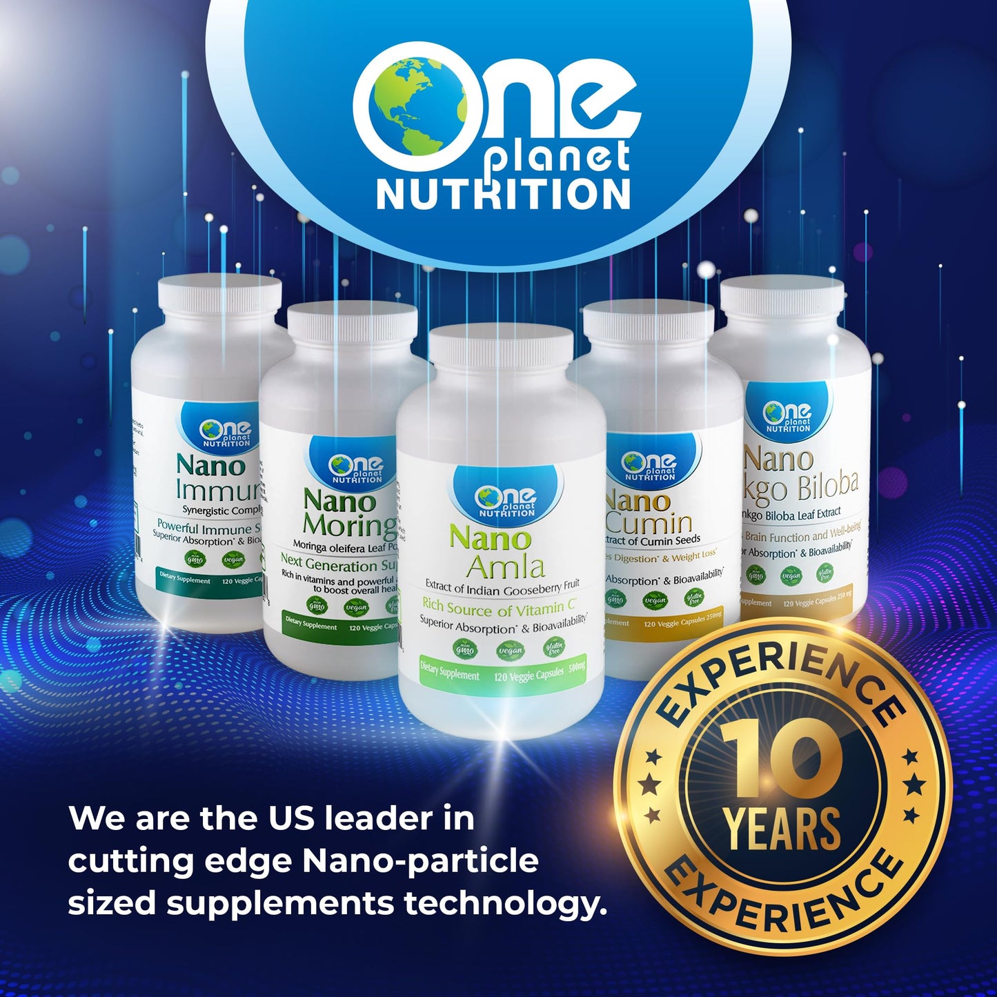 One Planet Nutrition Nano Amla 500 mg Veggie Capsules, 120 Count