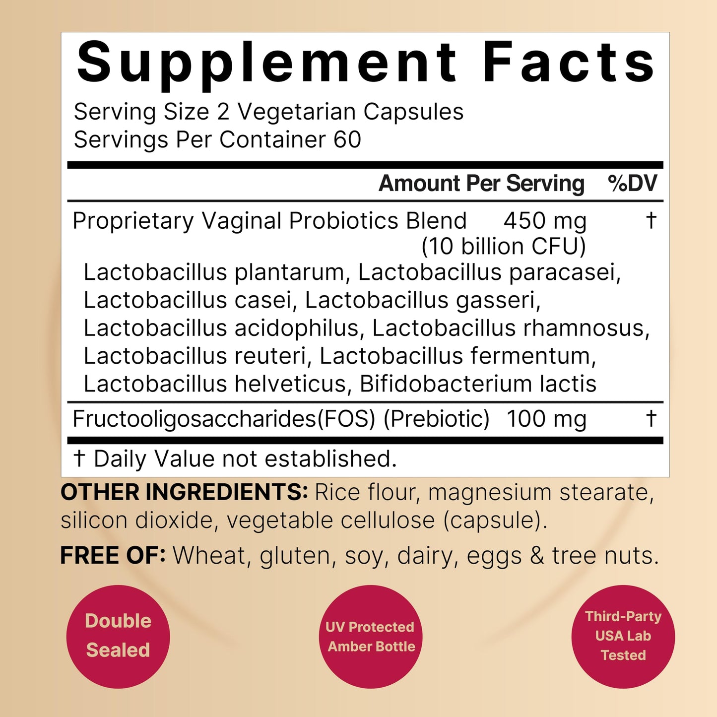 NatureBell Vaginal Probiotics for Women, 10 Billion CFU, 120 Veggie Capsules
