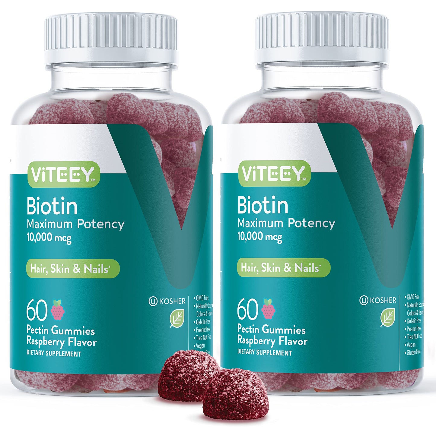 Viteey Biotin Gummies - 10,000 mcg, 120 Count