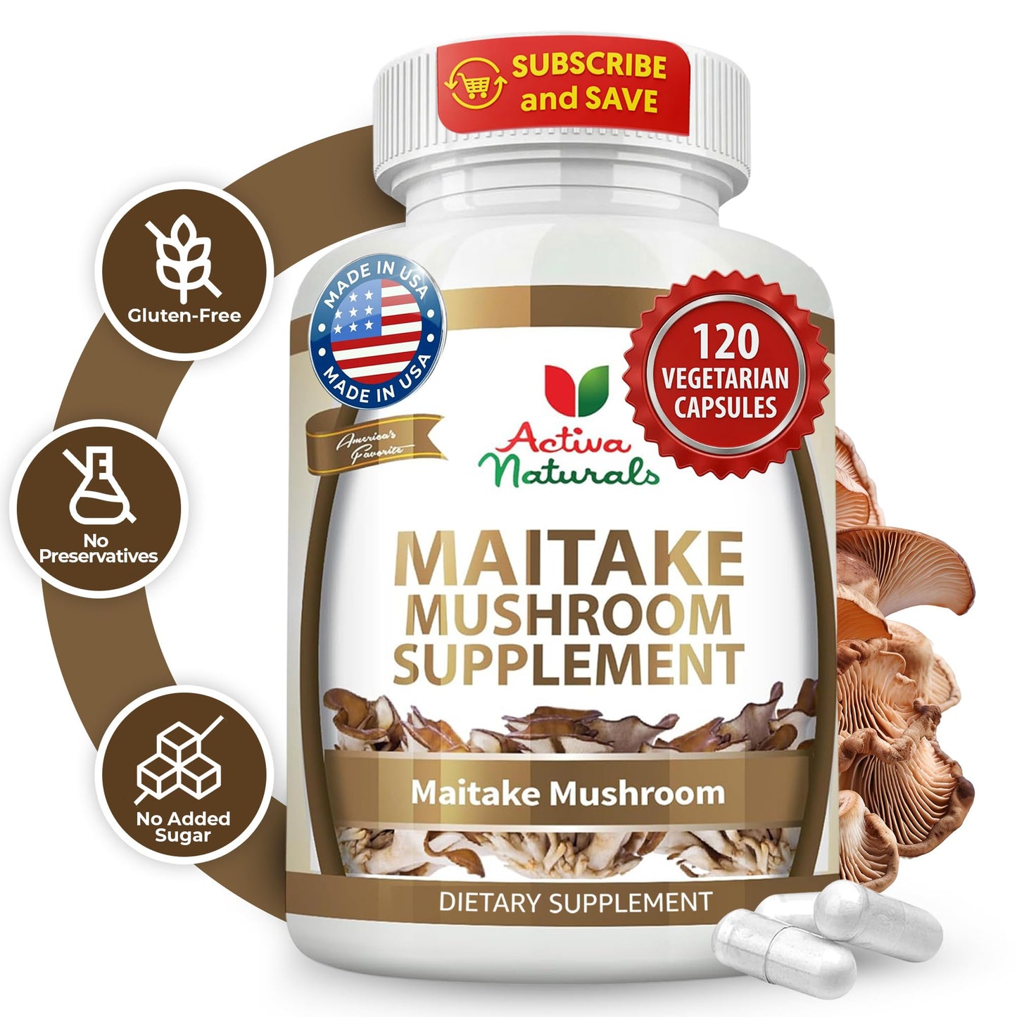 Activa Naturals Maitake Mushroom 120 Capsules