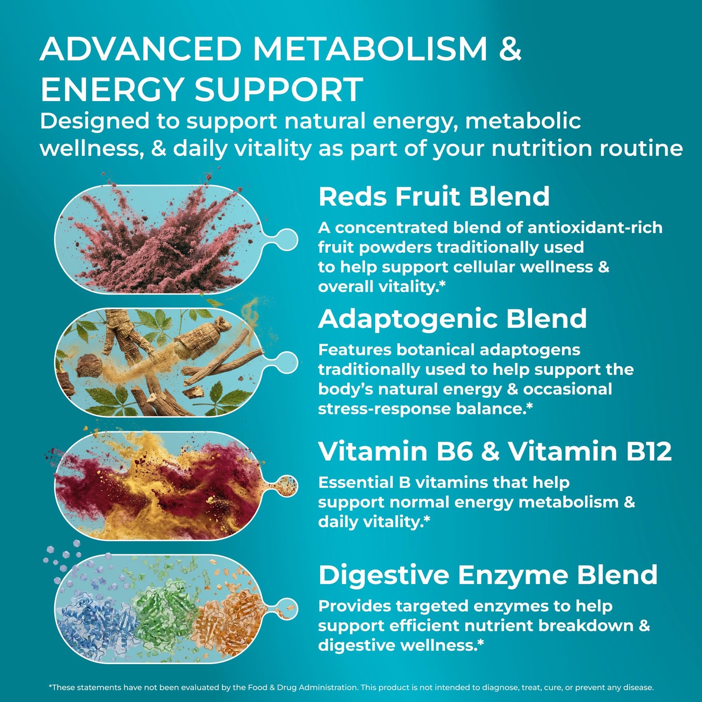 PUREHEALTH RESEARCH Metabolic Reds - Organic Superfood Powder Supplement, 4.13 oz