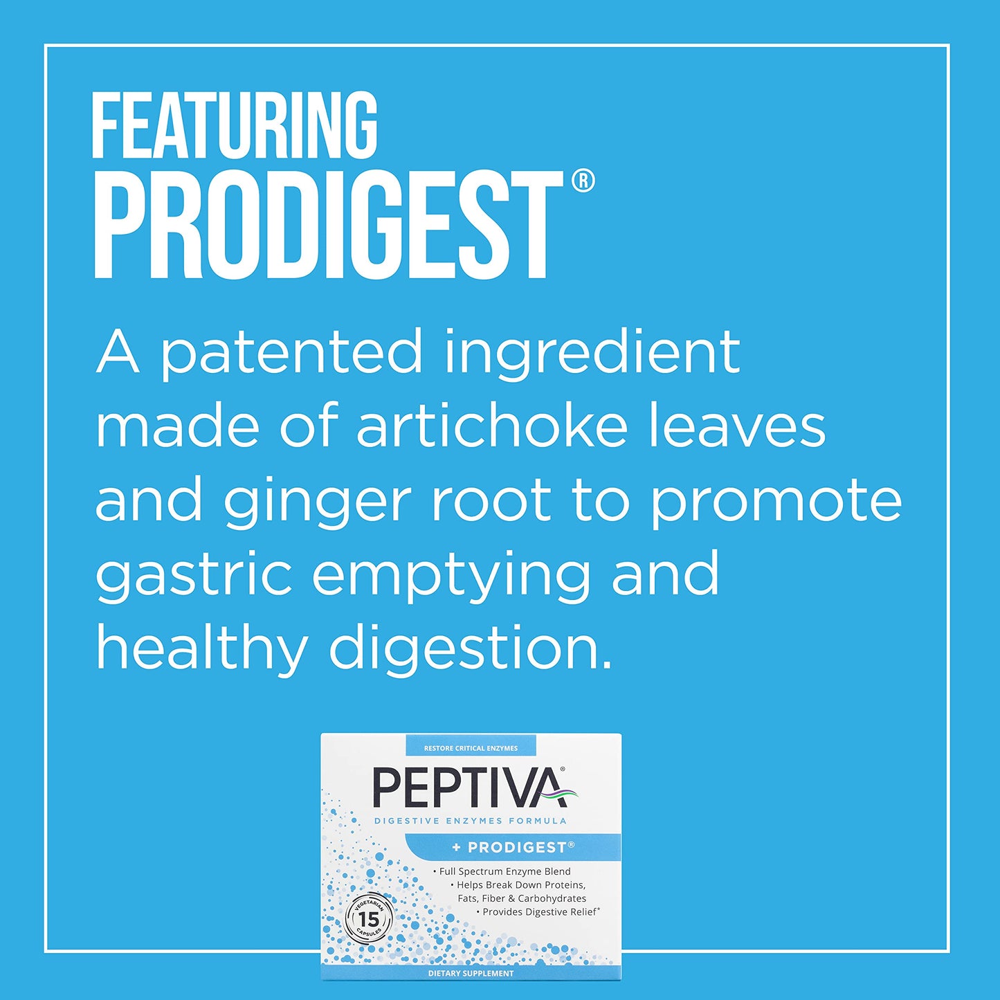 Peptiva Digestive Enzyme Supplement + ProDigest 15 Softgels