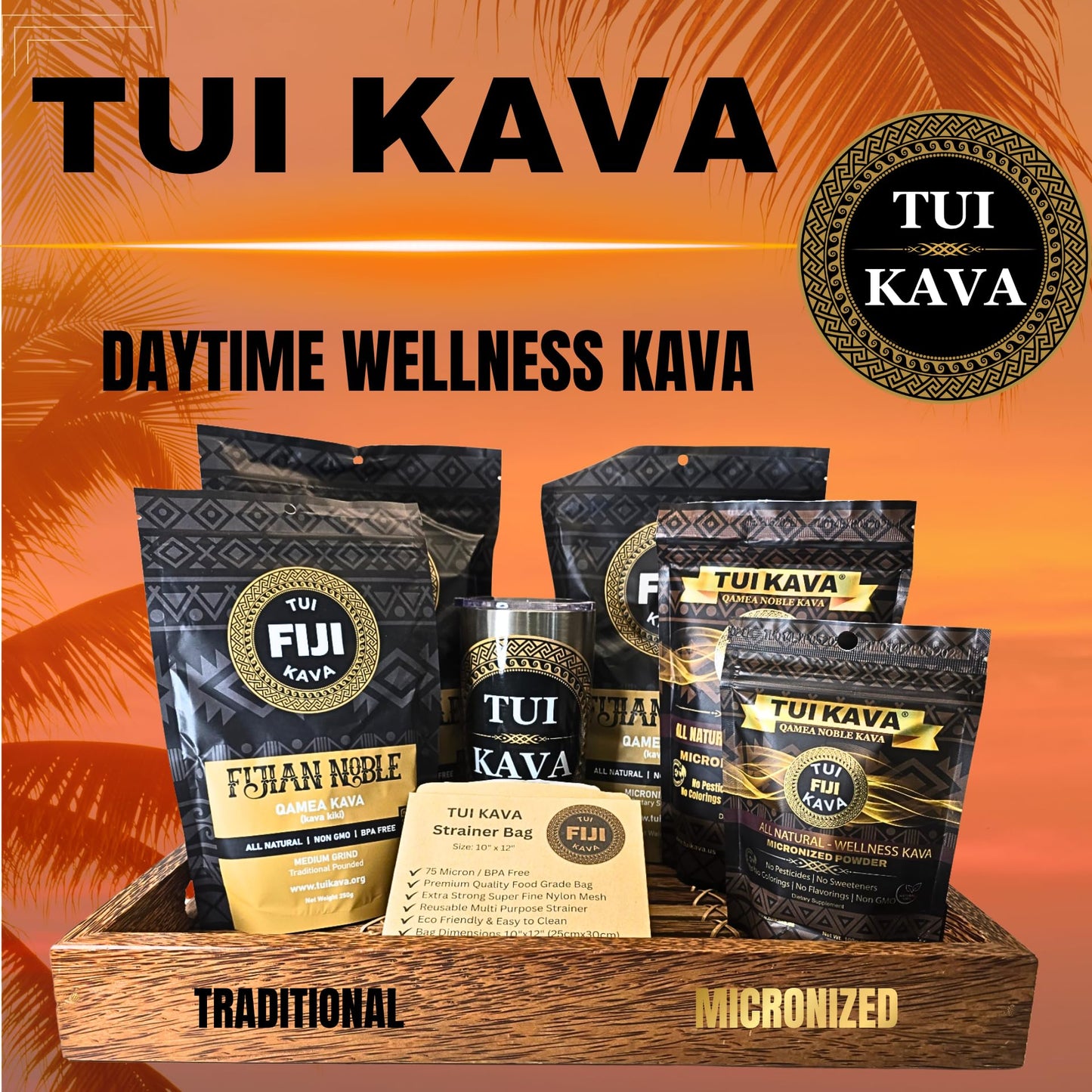 TUI KAVA Premium Wellness KAVA - MICRONIZED Noble Kava Micronized Powder 8.8 oz