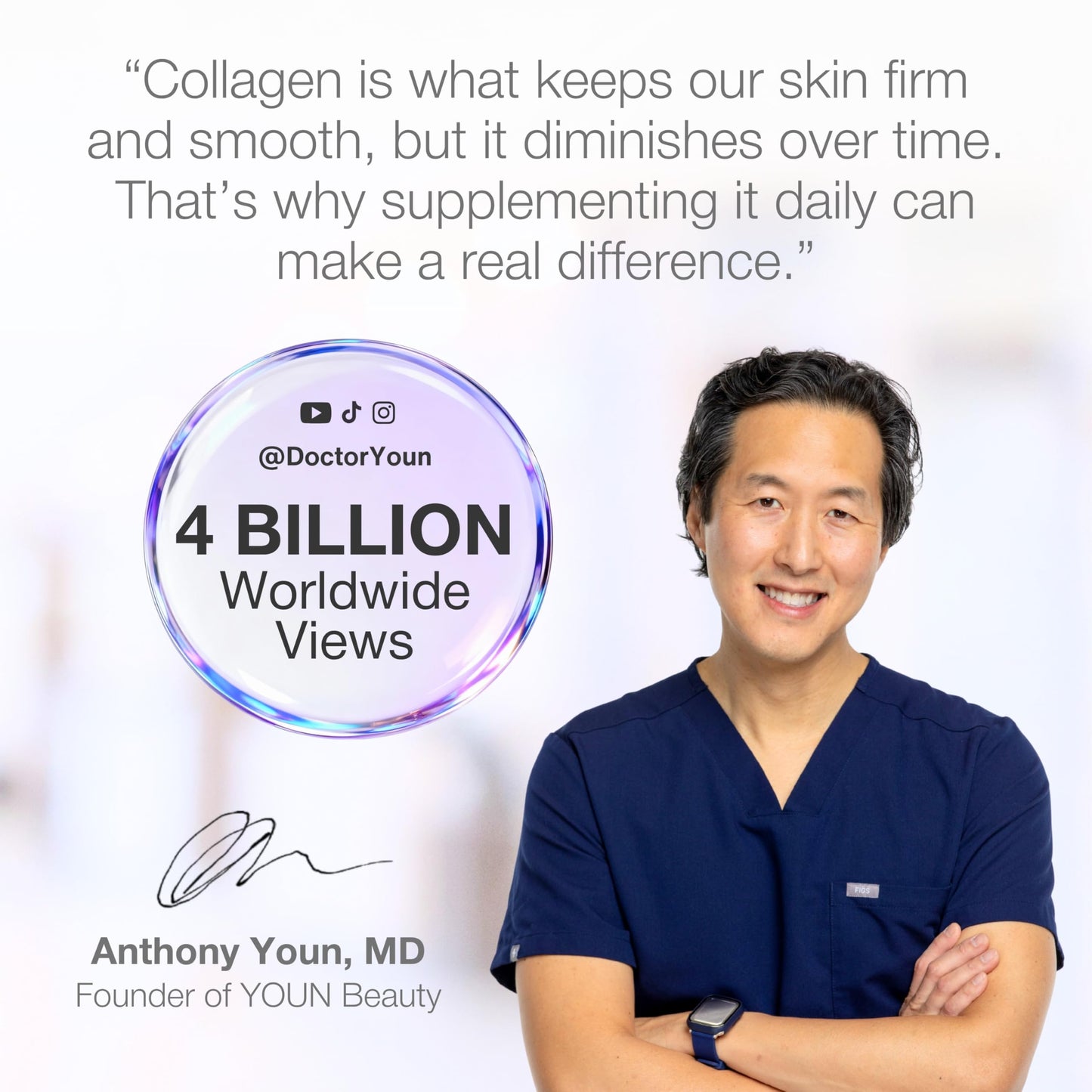 YOUN Beauty Supplemental Collagen Powder, 13.8 oz