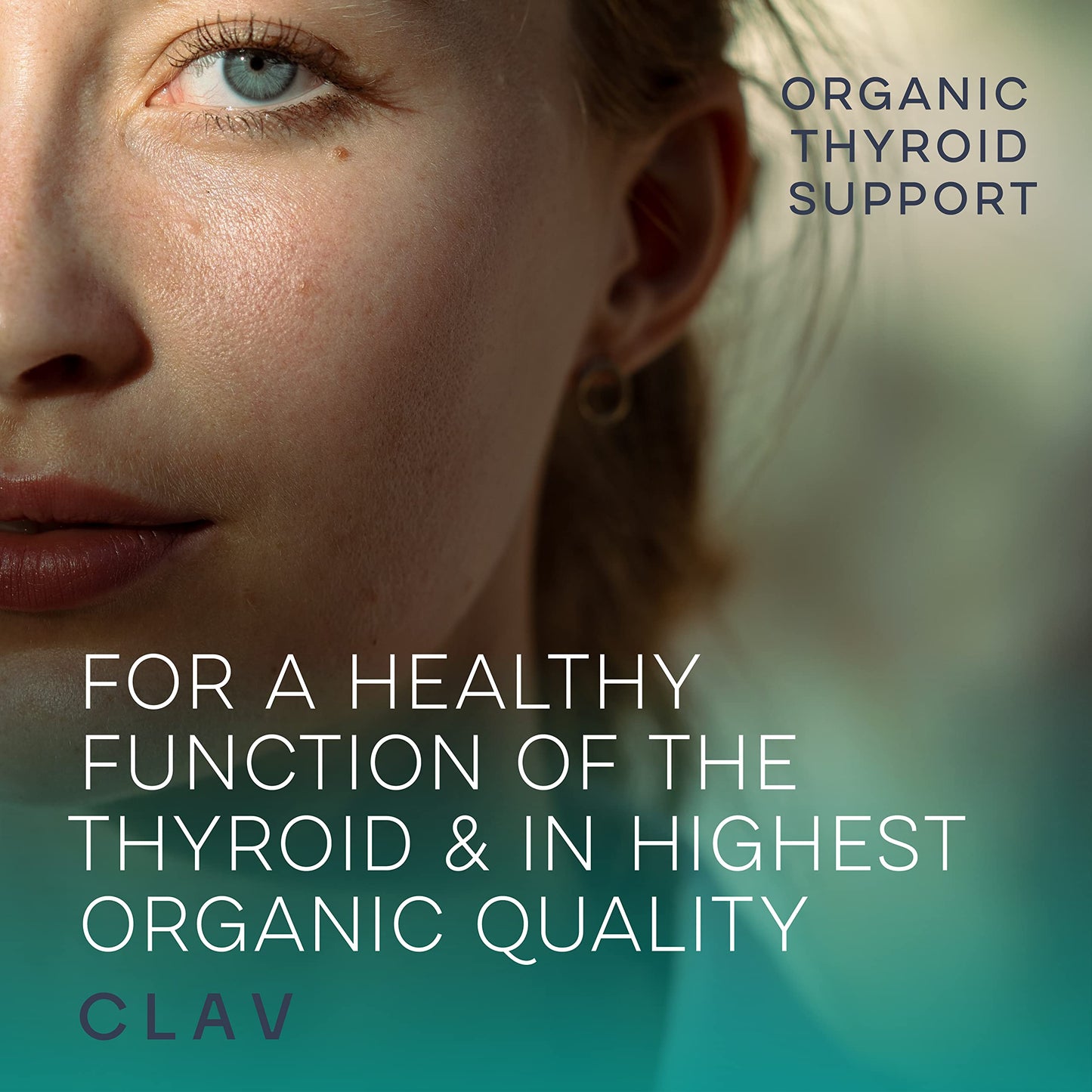CLAV Organic Thyroid Support Supplement with Iodine from Sea Kelp and Selenium from Mustard Seed Extract, 120 Capsules