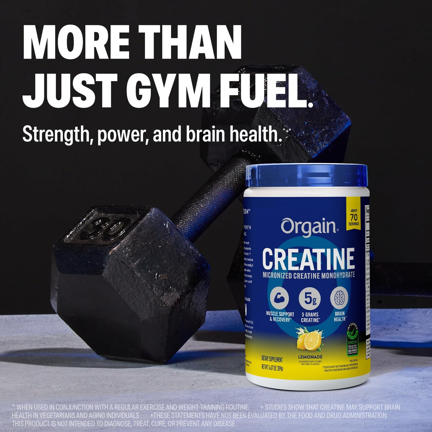 Orgain Creatine Monohydrate Micronized Powder Lemonade, 14.07 oz