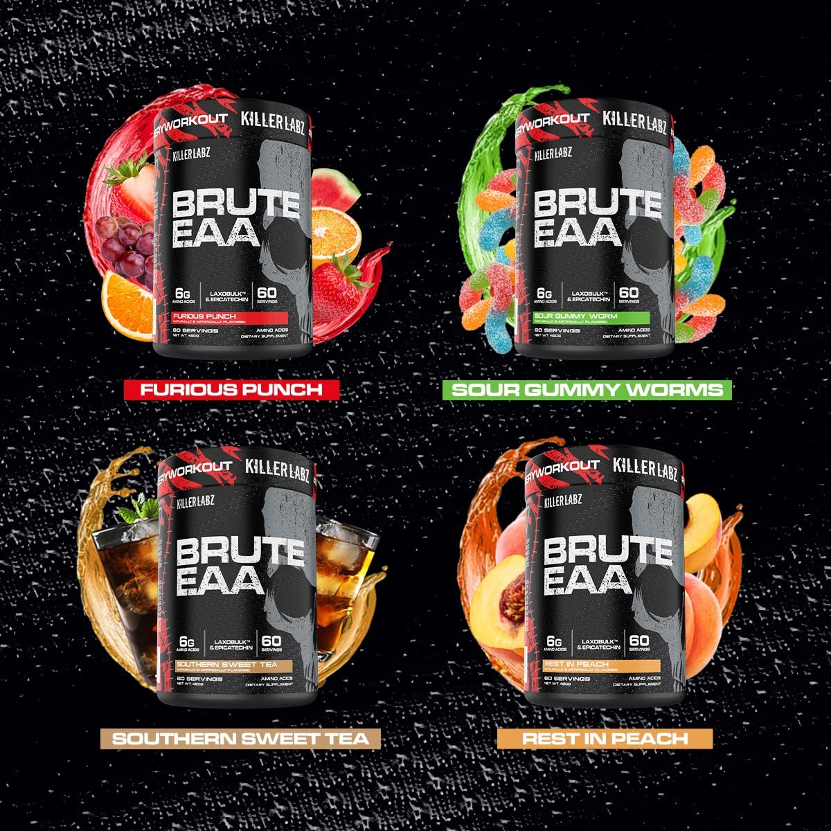 KILLER LABZ Brute EAA Branched Chain & Essential Amino Acids Powder 60 Servings