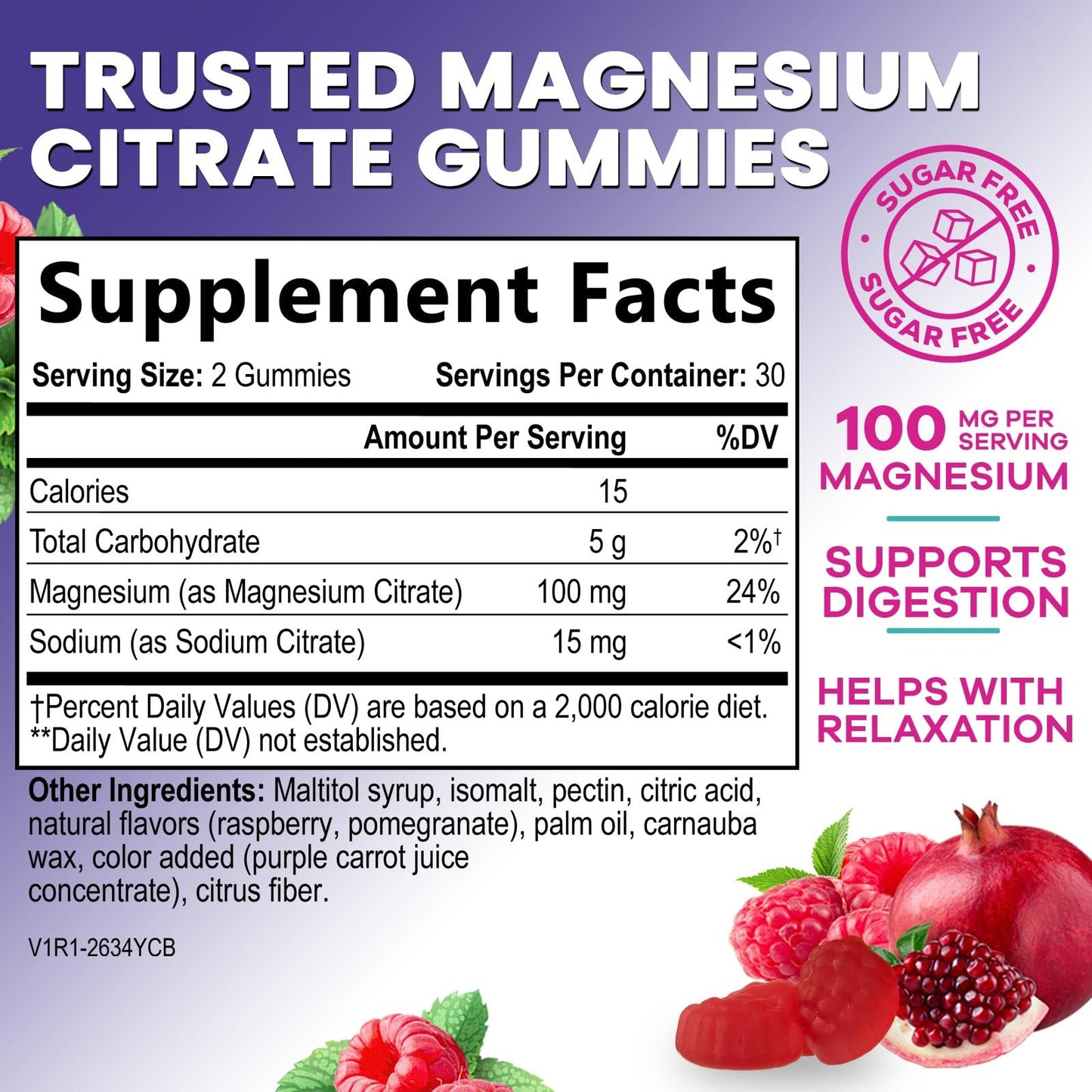 Nature's Nutrition Magnesium Citrate Gummies 60 Count