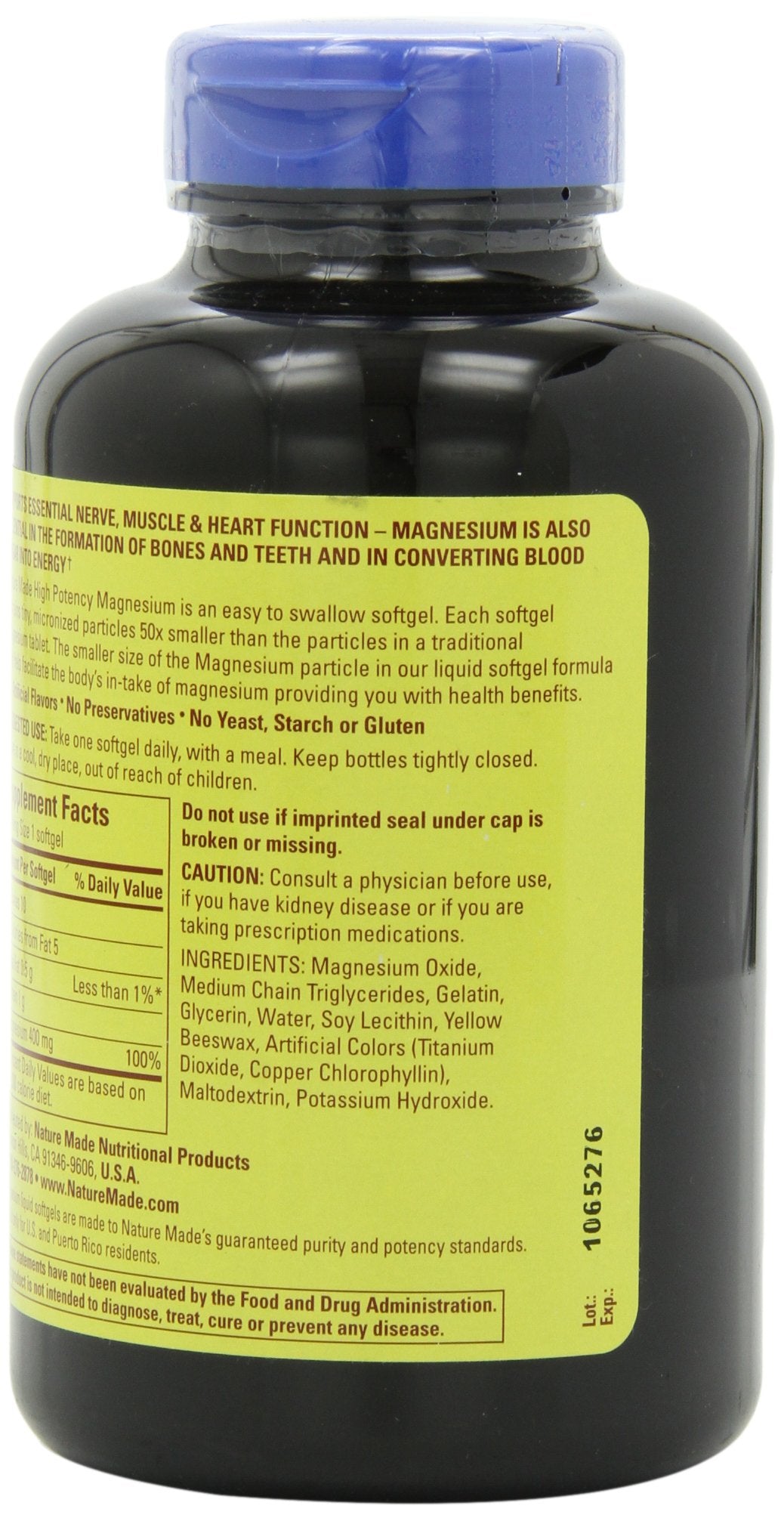 Nature Made High Potency Magnesium 400 mg Softgels, 150 Softgels