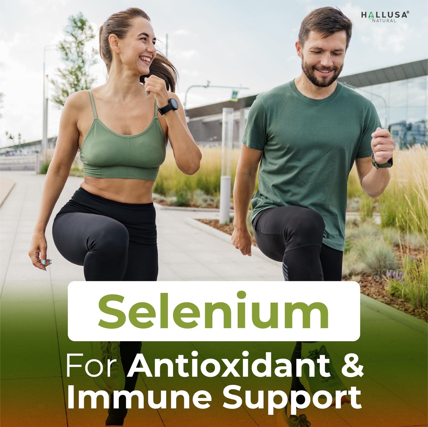 Hallusa Natural Selenium 100 mcg Thyroid Support Tablets, 60 Tablets