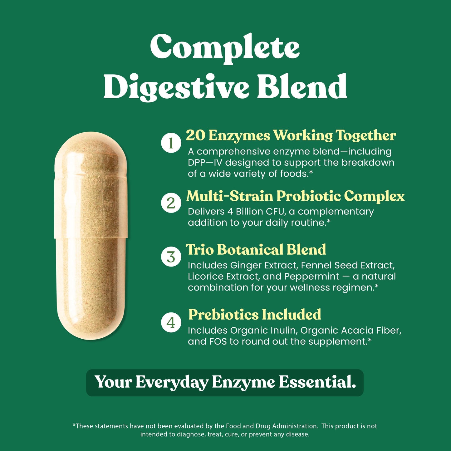 American Standard Supplements Digestive Enzymes Plus Probiotics & Prebiotics, 120 Capsules