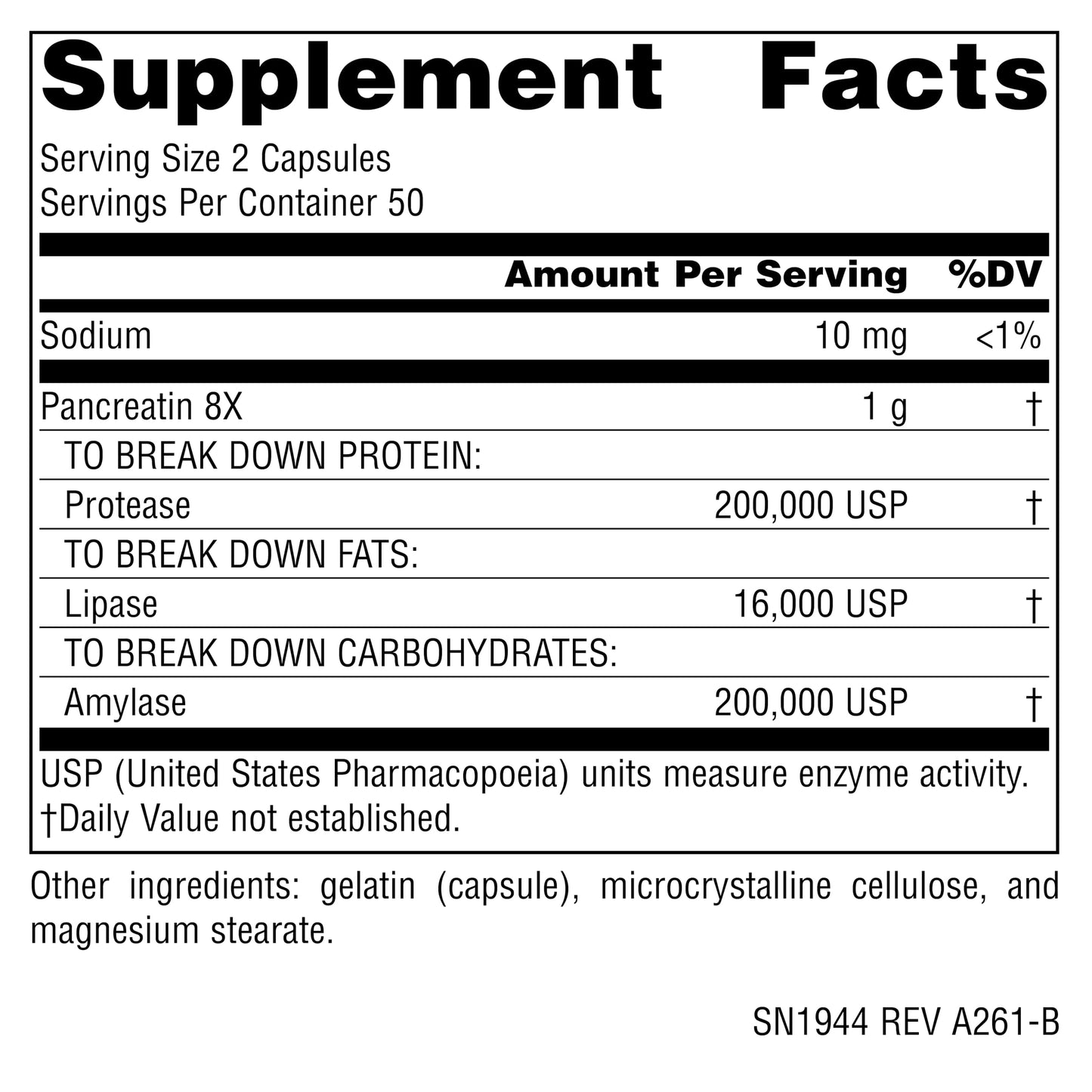 Source Naturals Pancreatin 8X, 500 mg Digestive Enzymes Capsules, 100 Count