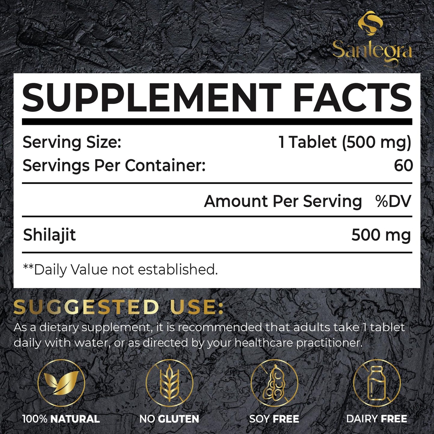 Santegra Shilajit 500 mg 120 Tablets