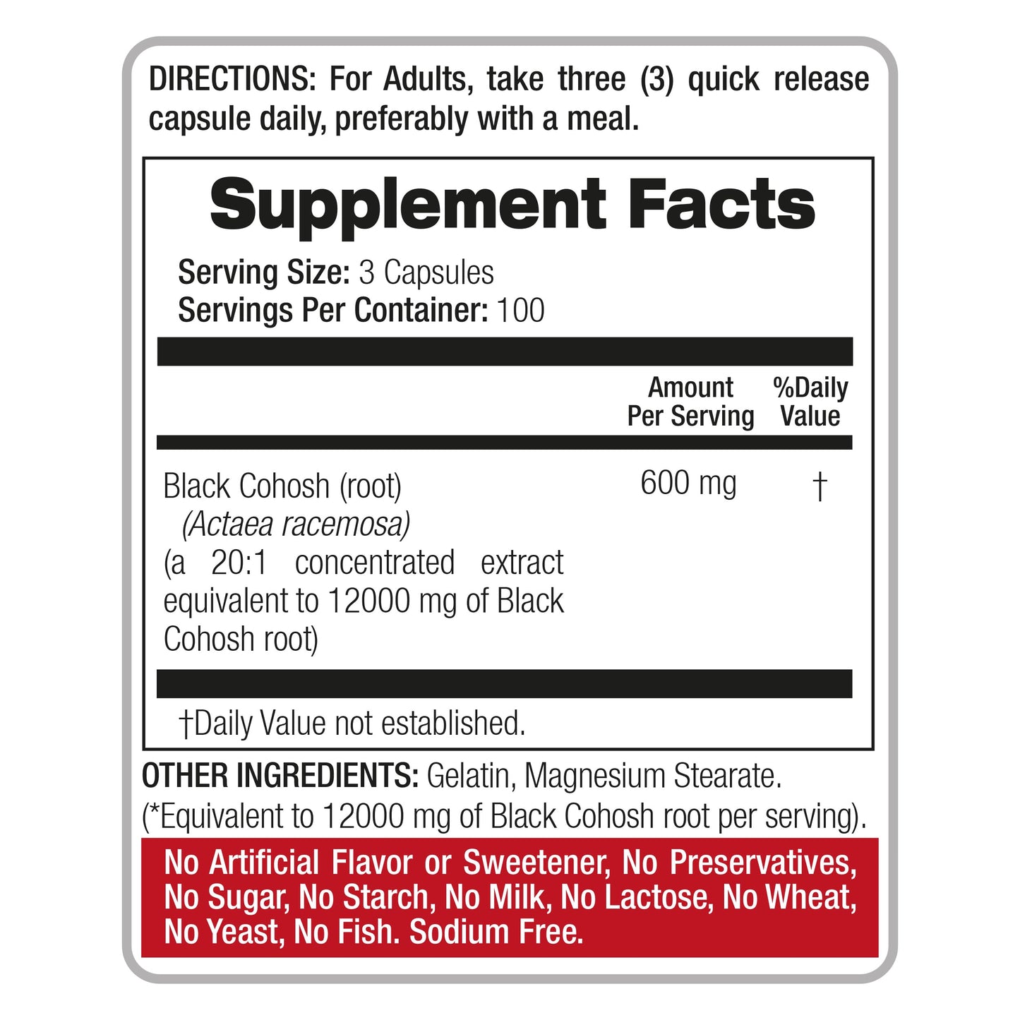 FITO MEDIC'S Black Cohosh Capsules, 300
