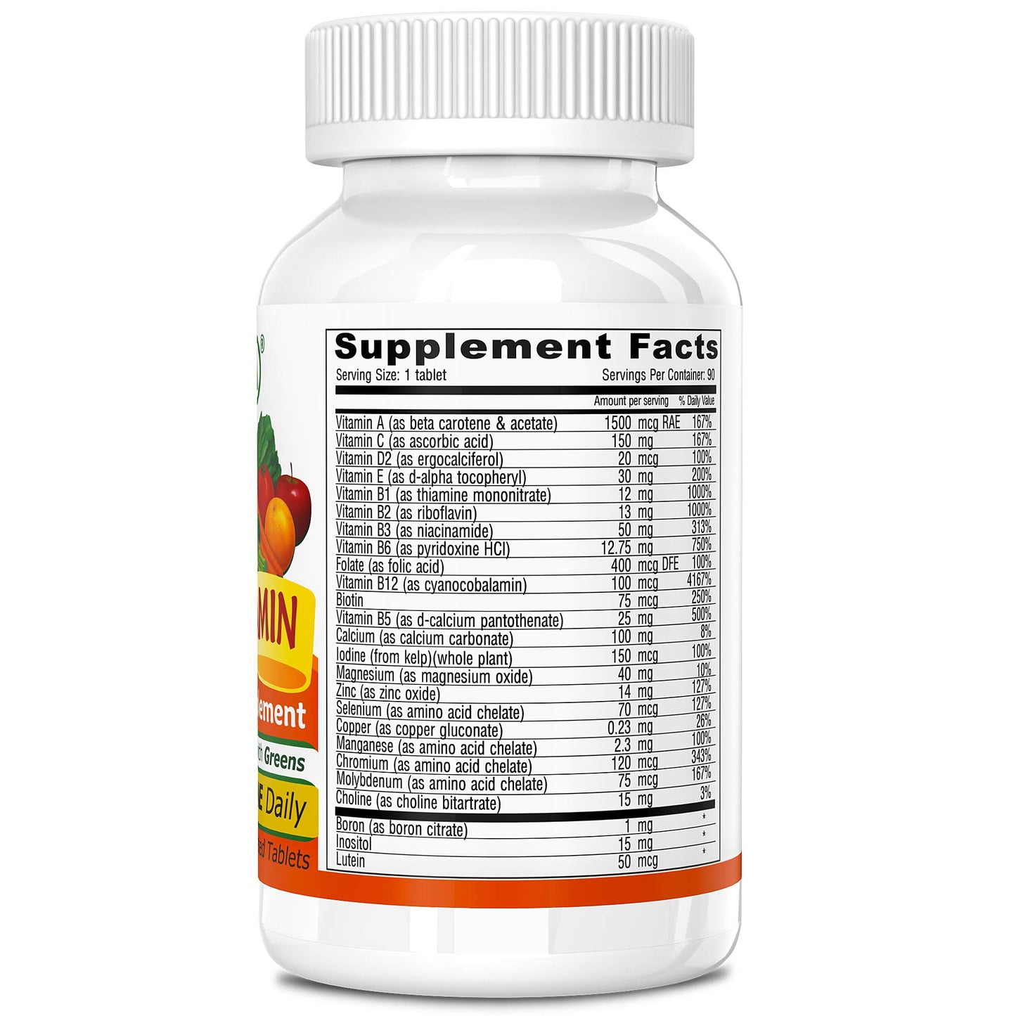 DEVA Vegan Multivitamin and Mineral Supplement One Daily Vitamin Formula with Greens Iron Free 90 Coated Tablets