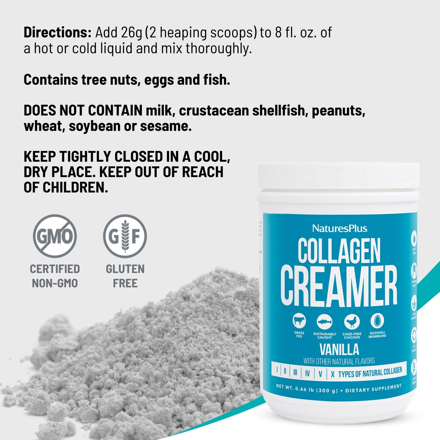 NaturesPlus Collagen Creamer Vanilla Powder 10.58 oz