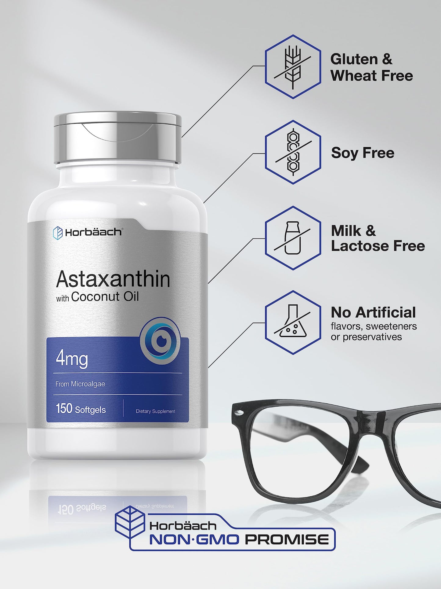 Horbäach Astaxanthin 4mg Softgel 150 Softgels