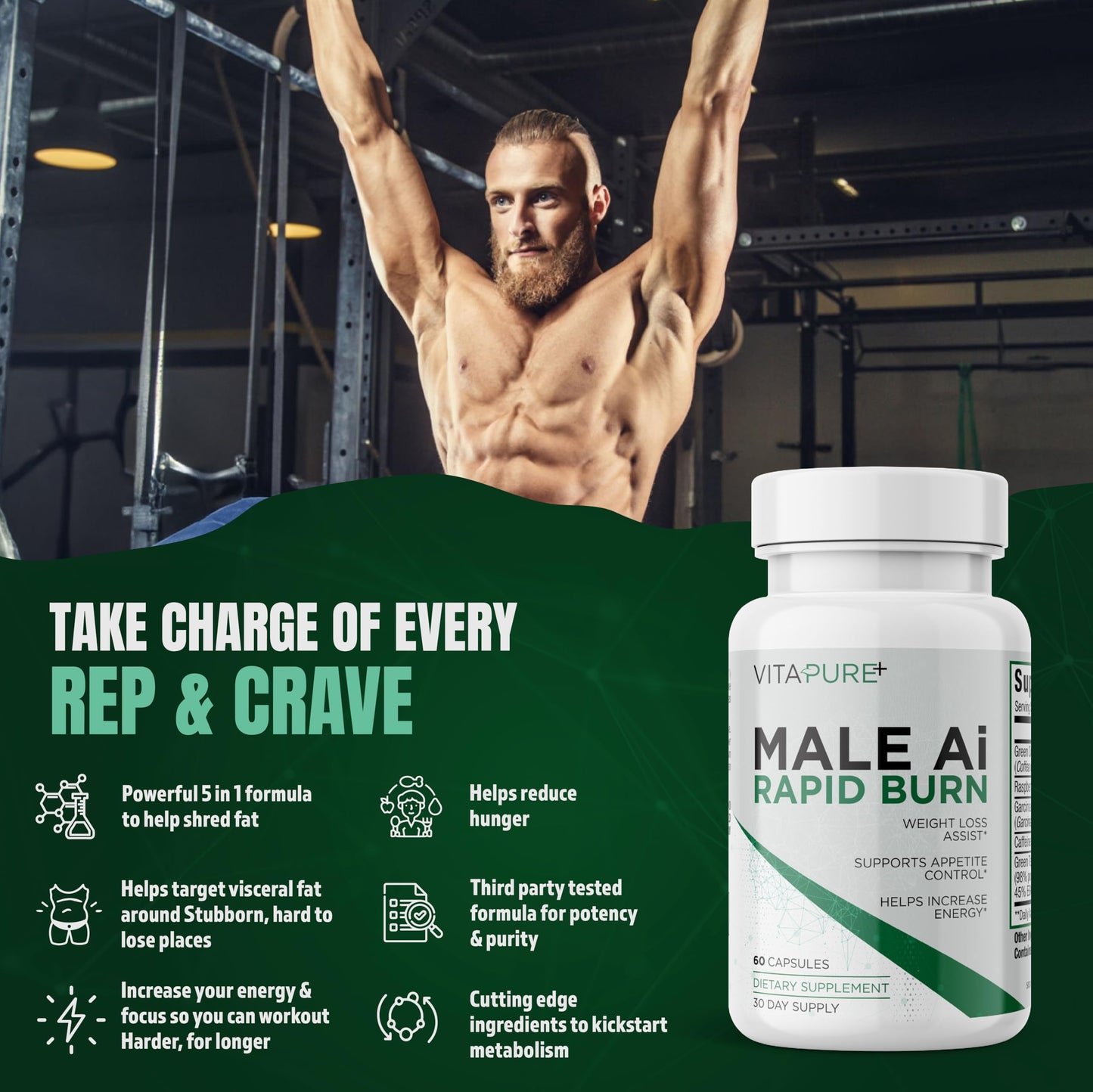 Supplement Universe Male AI Rapid Fat Burner for Men Capsule, 1 Count