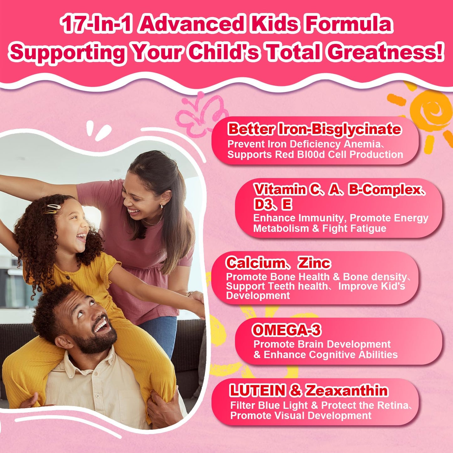 JOVITHEA Iron Gummies for Kids 180 Count