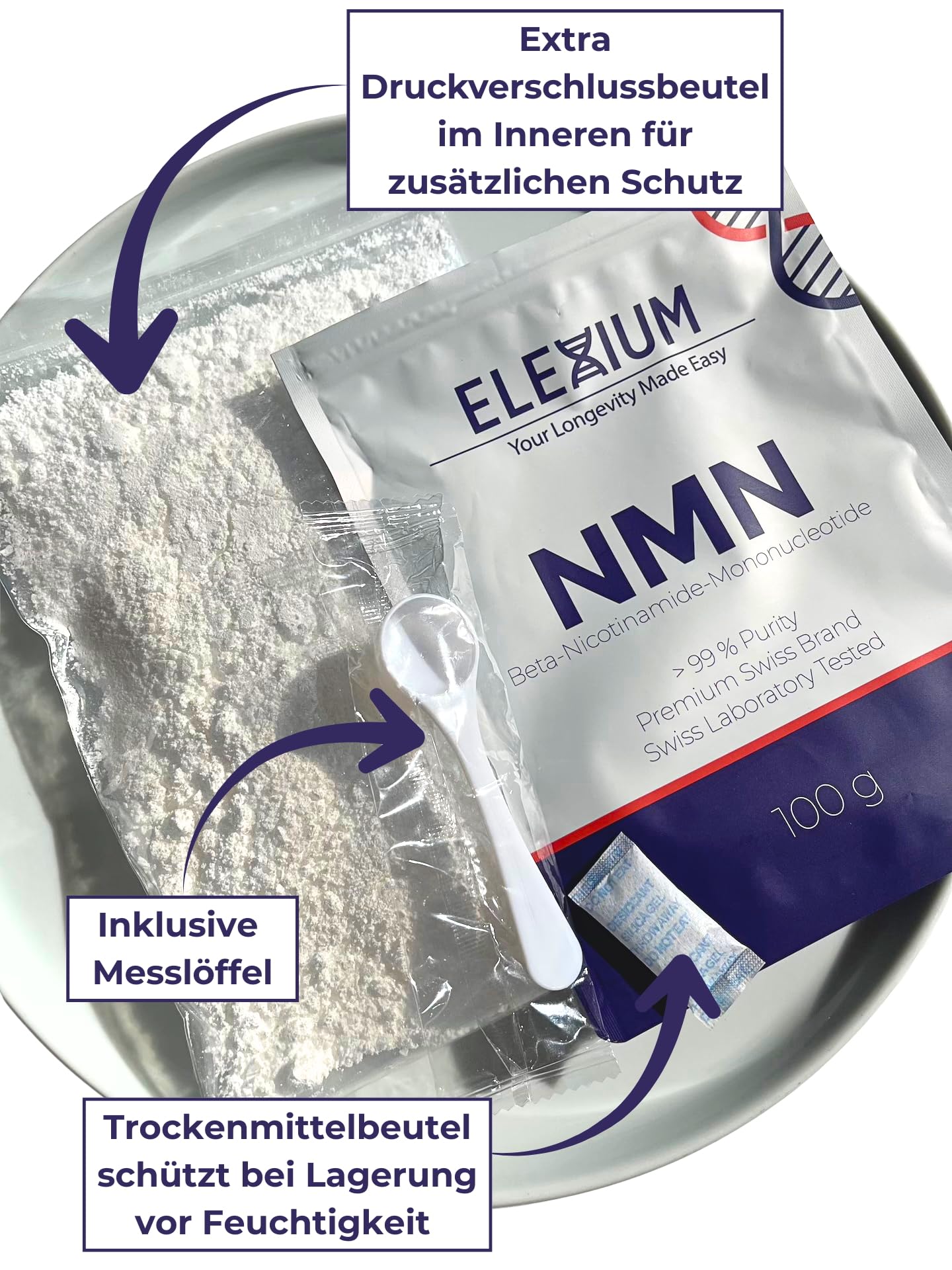 ELEXIUM NMN Supplement Powder 3.53 oz