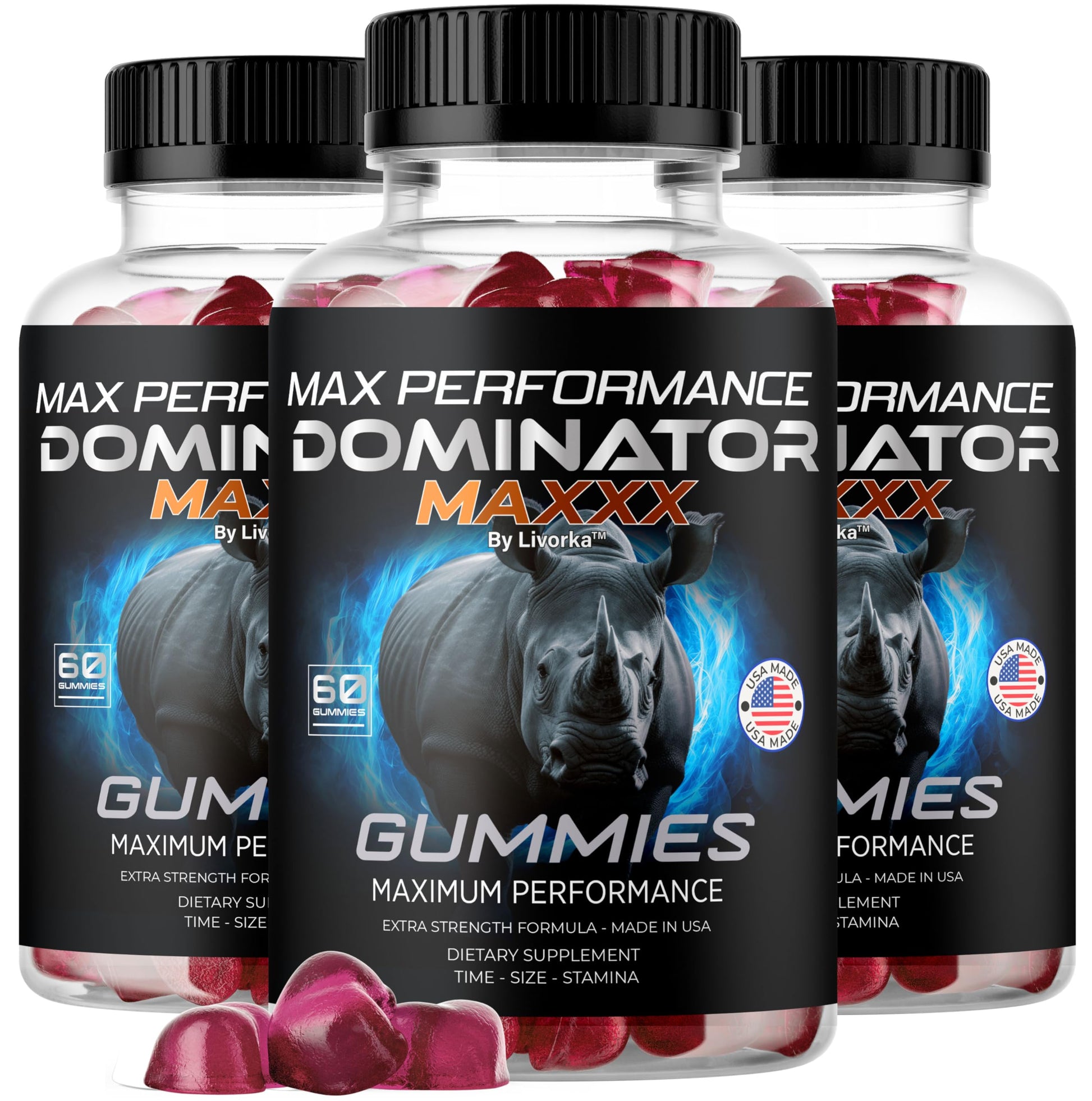 LIVORKA Dominator Maxxx Gummies for Men 180 Gummies