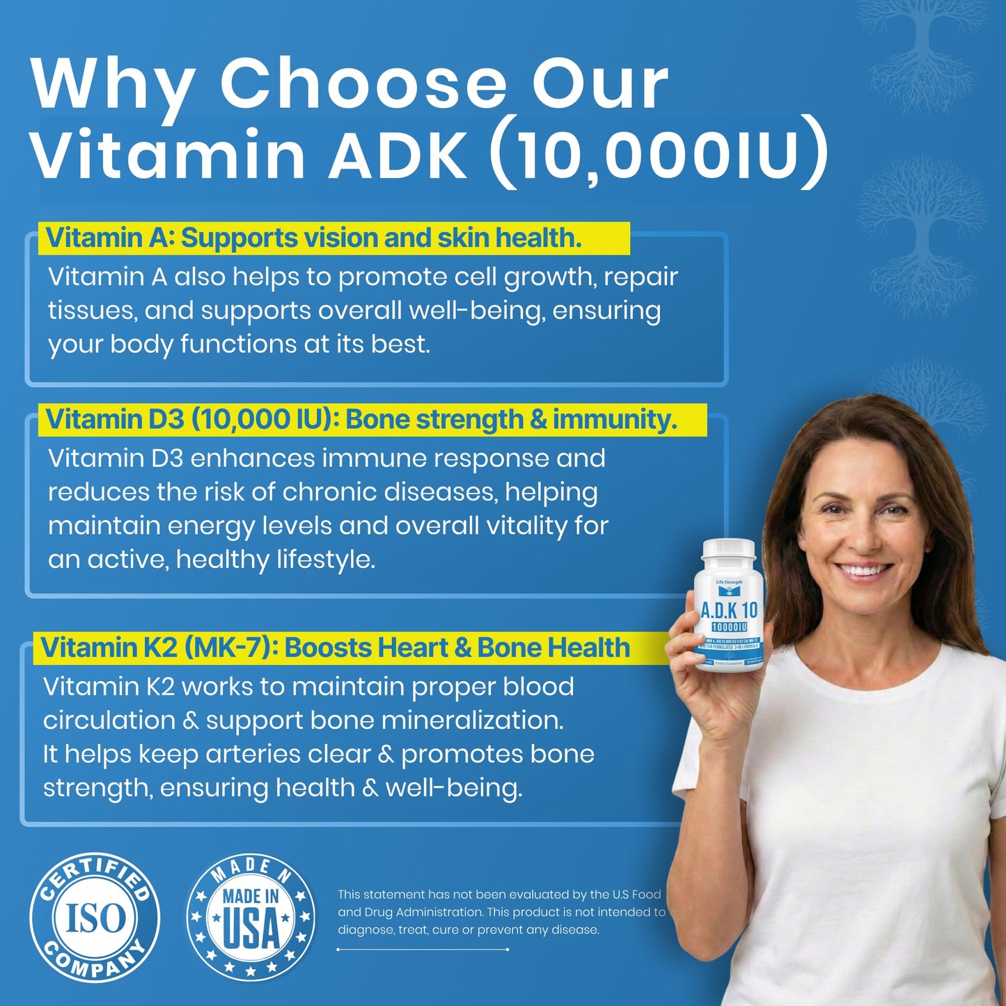 LifeStrength ADK 10 Vitamin Supplement Capsules, 90 Count