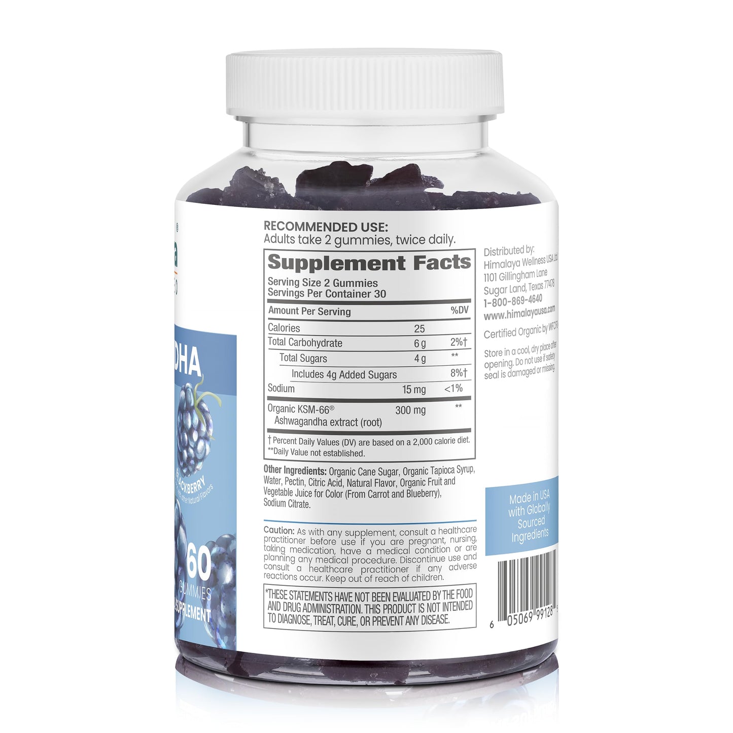 Himalaya KSM-66 Organic Ashwagandha Capsules, 120 Capsules