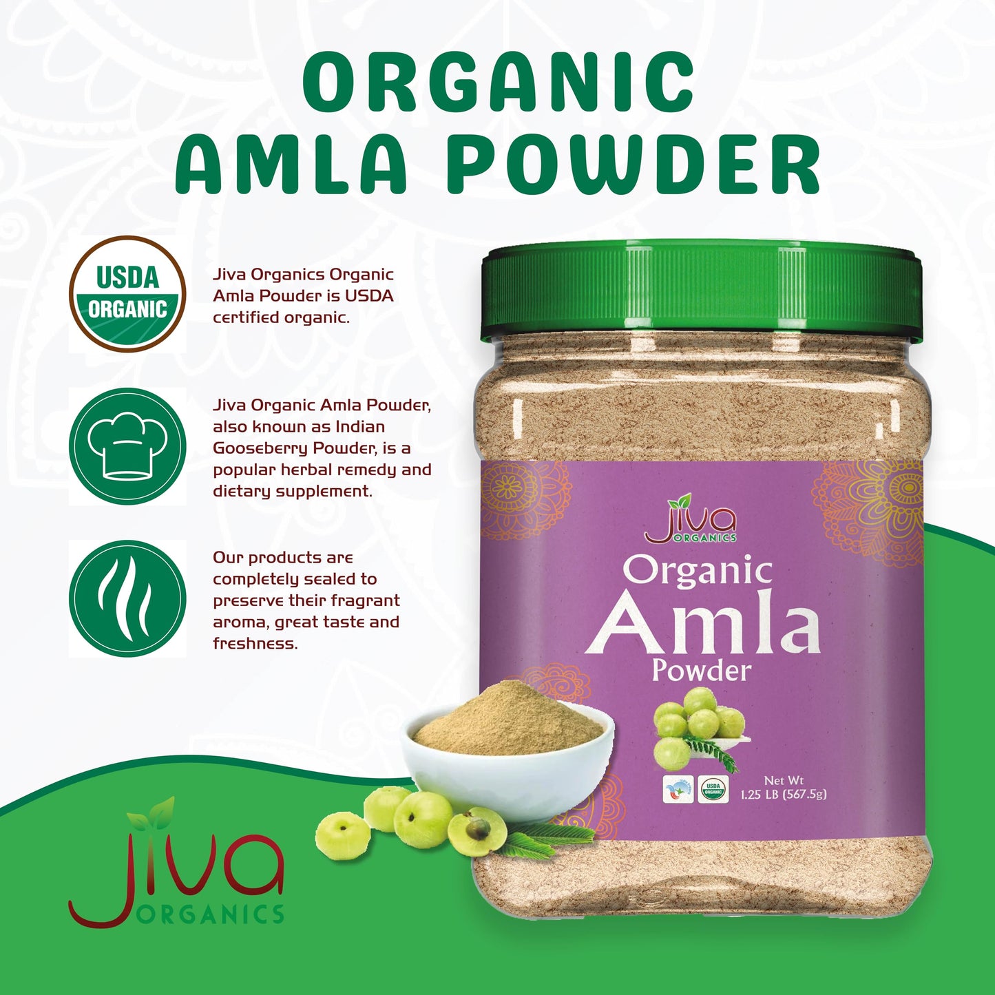 Jiva Organics Organic Amla Powder (Powder) 20 oz