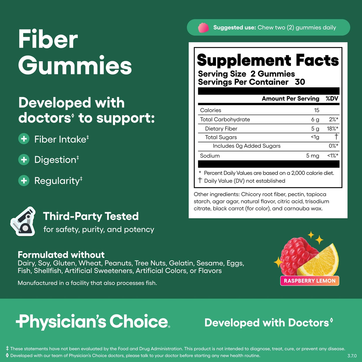 Physician's CHOICE Gut Gummy Bundle Probiotic & Fiber Gummies, 120 Gummies