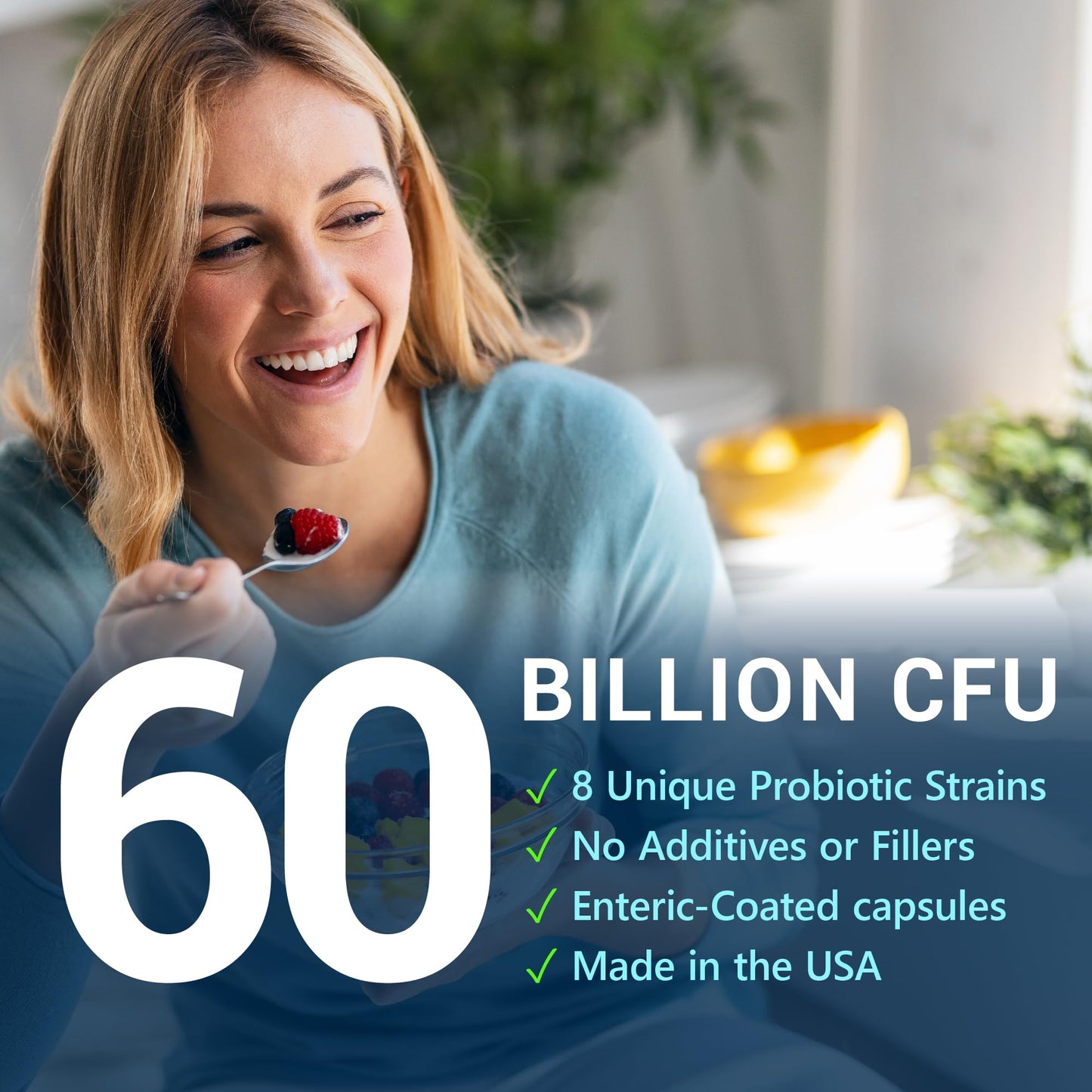 MyoActivo 60 Billion CFU Probiotic Tri-Blend 8 Strains Capsules 30 Count