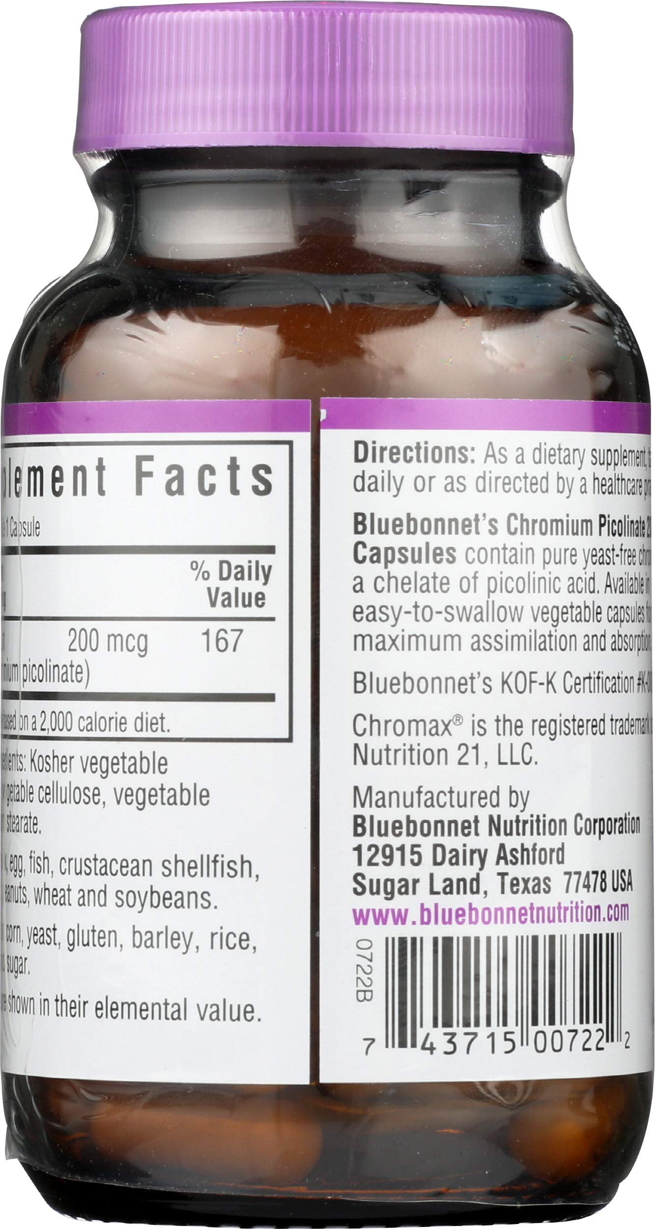 BlueBonnet Chromium Picolinate 200mcg Capsules, 100 Count