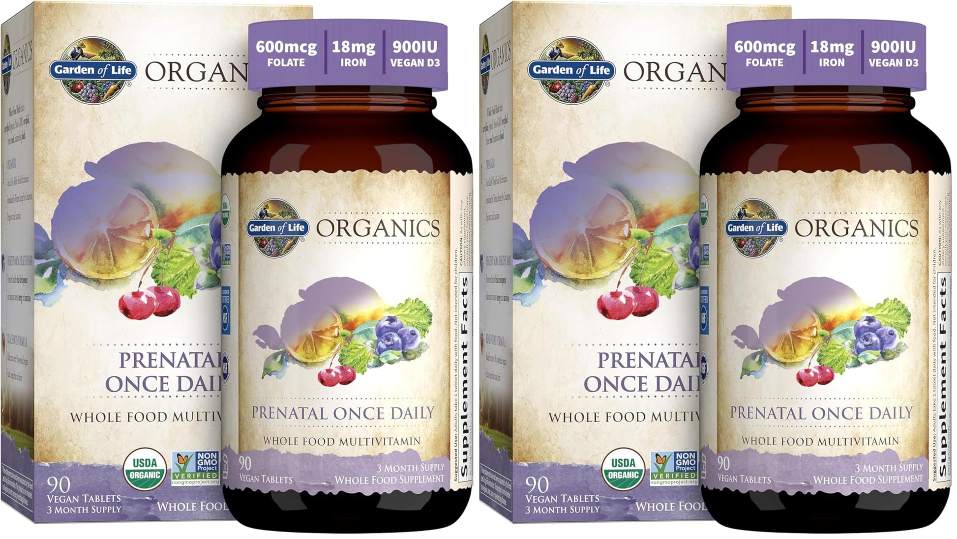 Garden of Life Prenatal Vitamins for Women Tablet 180 Count