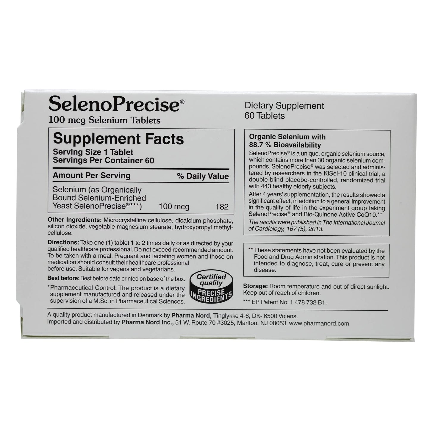 Pharma Nord SelenoPrecise Selenium 100 mcg High Absorption 60 Tablets