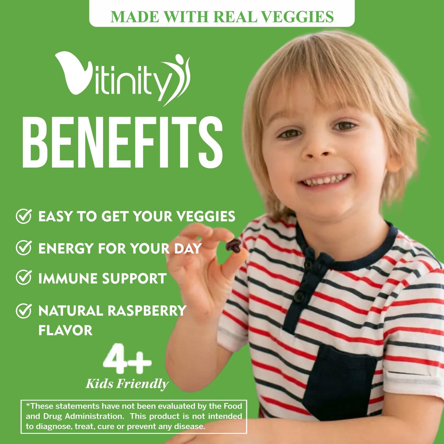 VITINITY Super Greens Multivitamin Gummies, 60 Count