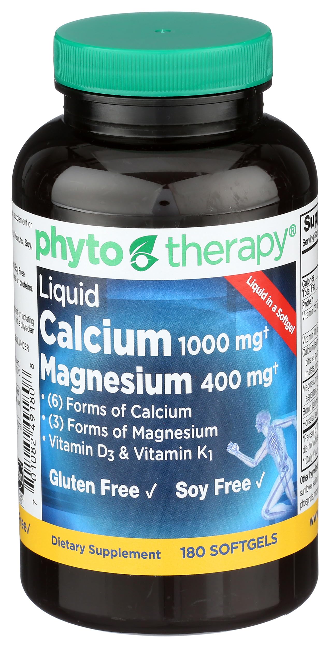 Phyto-Therapy Liquid Calcium with Magnesium Softgels, 180 Count