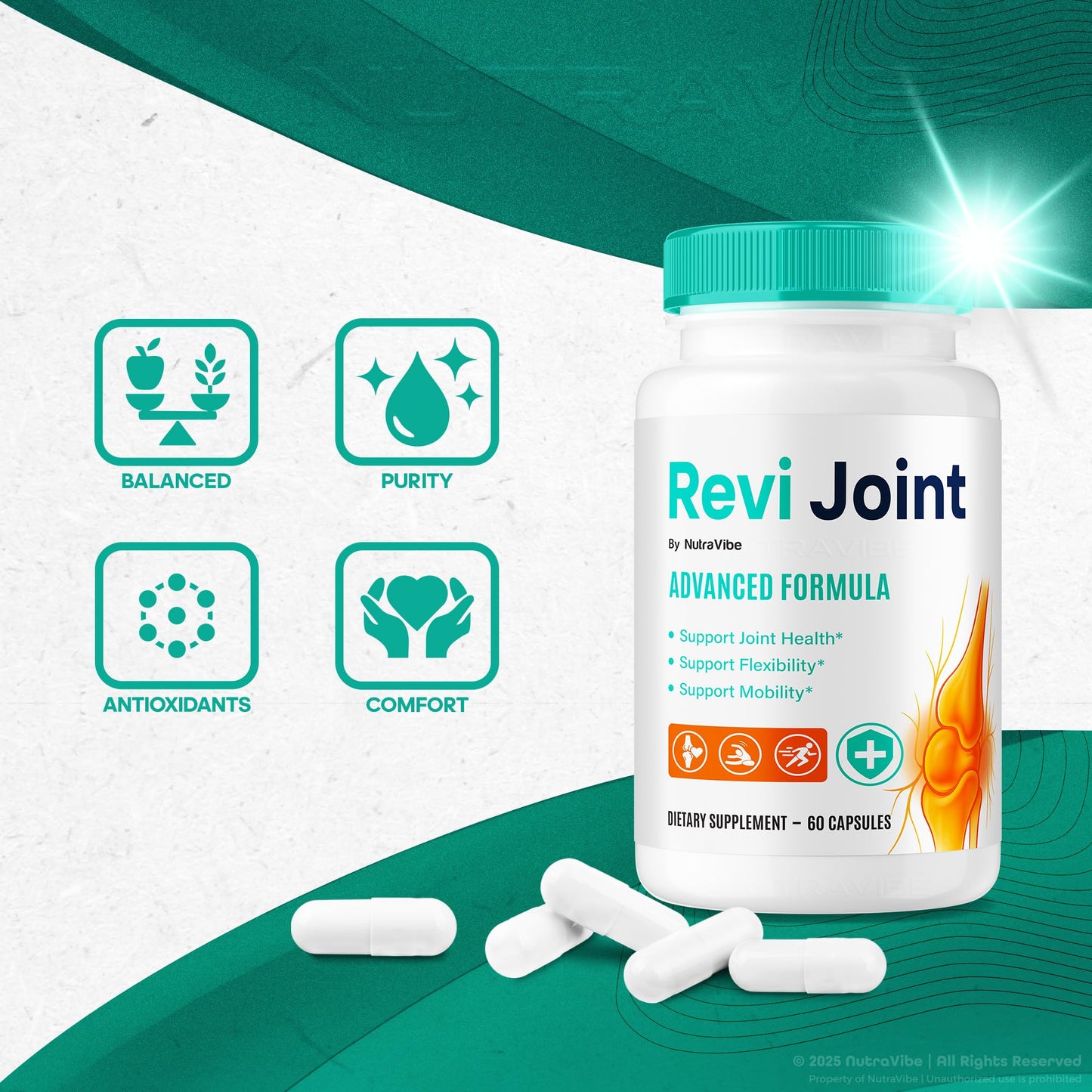 NutraVibe Revi Joint Capsules, 60 Capsules