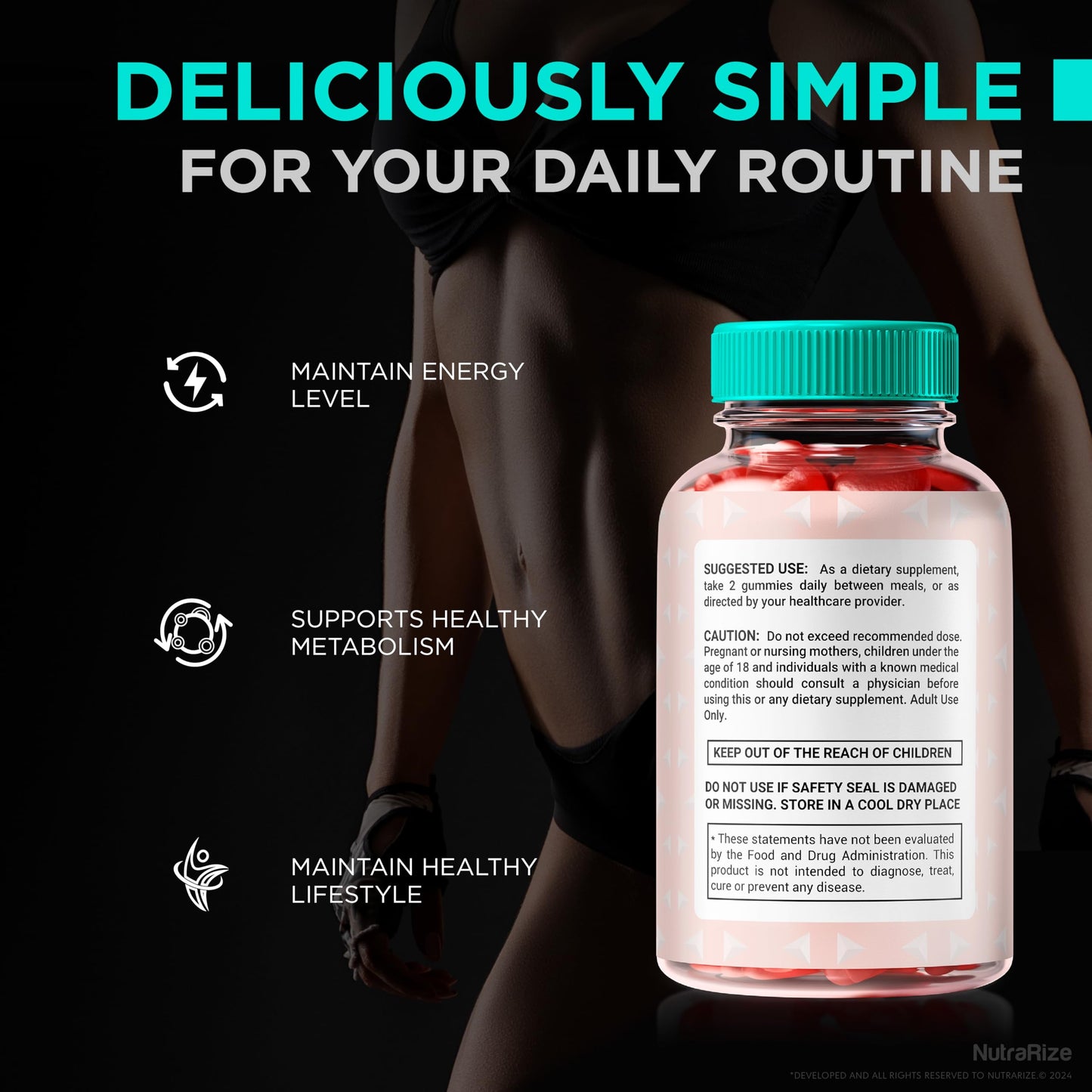 NutraRize Tetraquel Gummies for Weight Loss, 120 Gummies