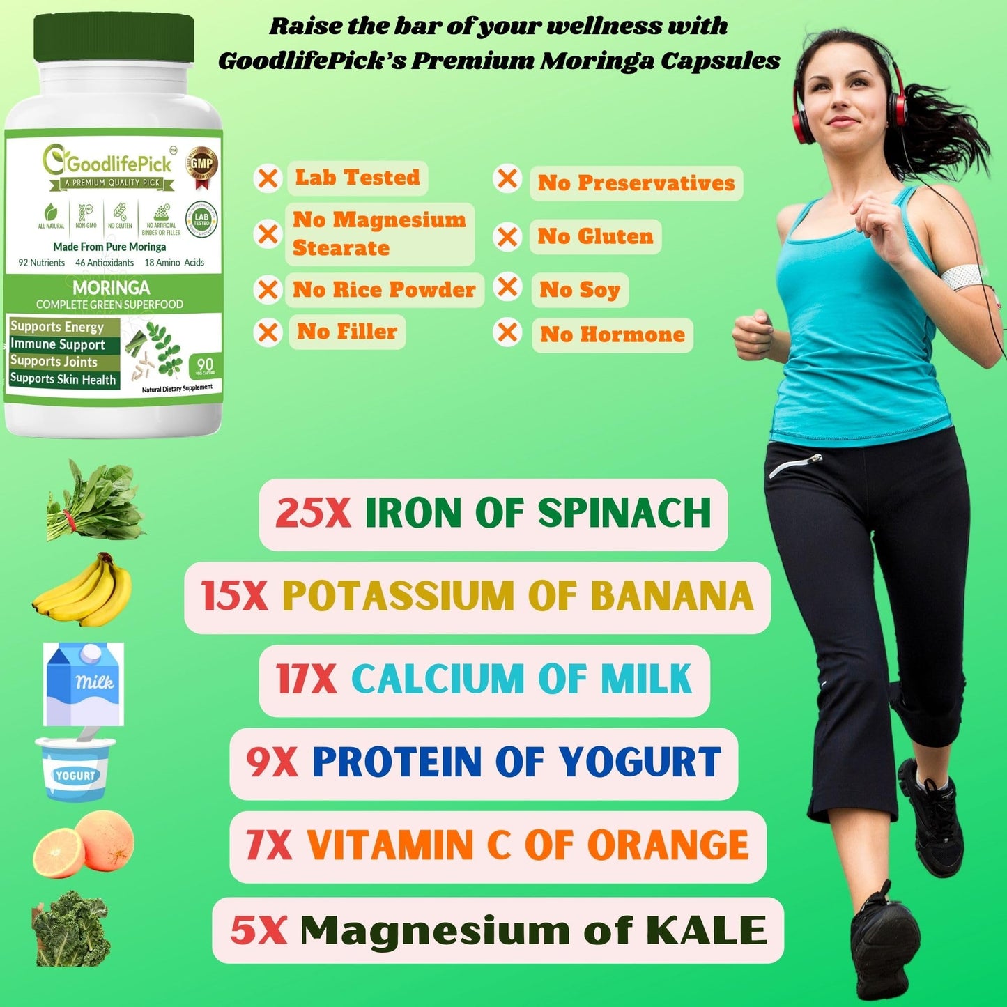 GoodlifePick Turmeric Curcumin & Moringa 180 Capsules