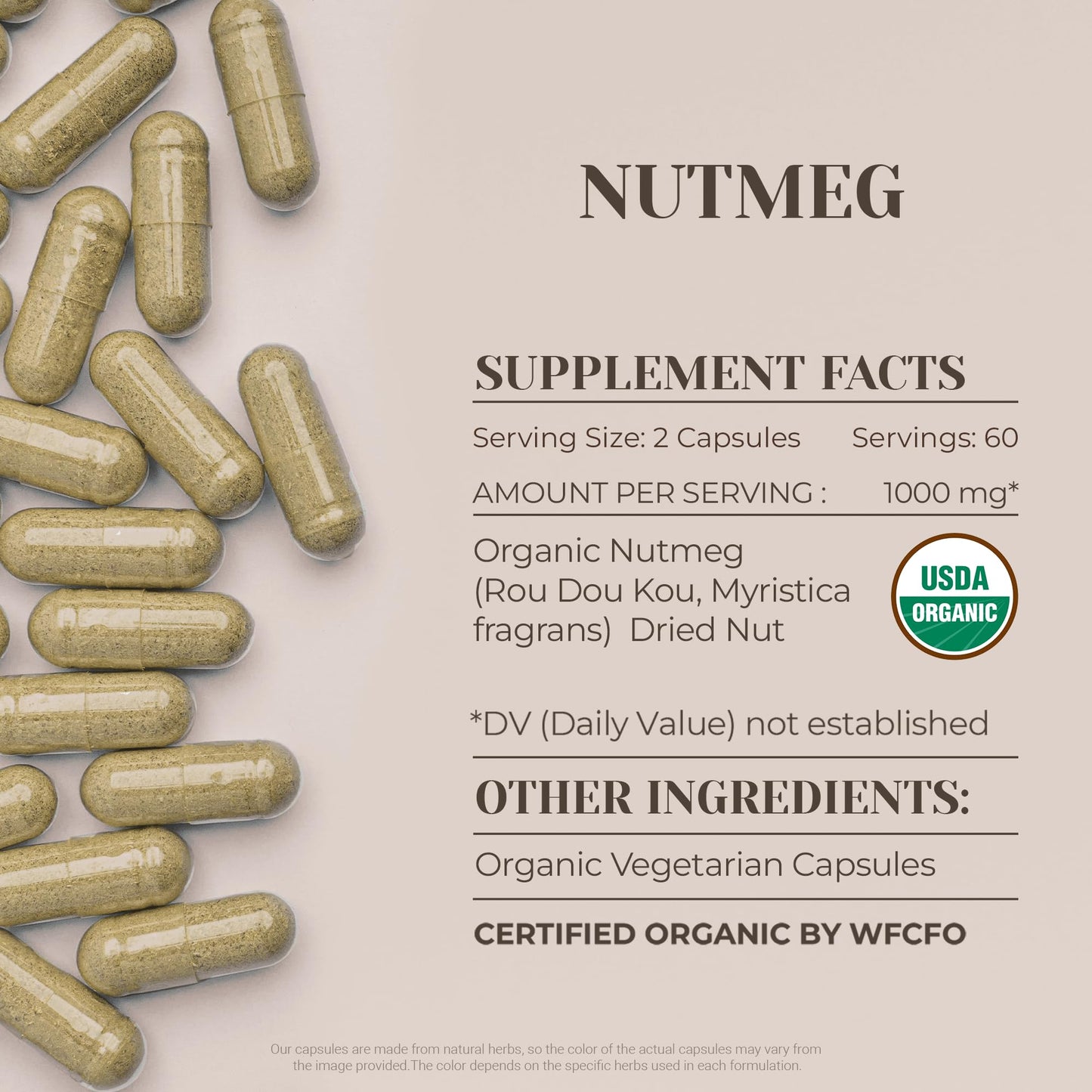 Garden Organics Nutmeg Capsules 120 Count