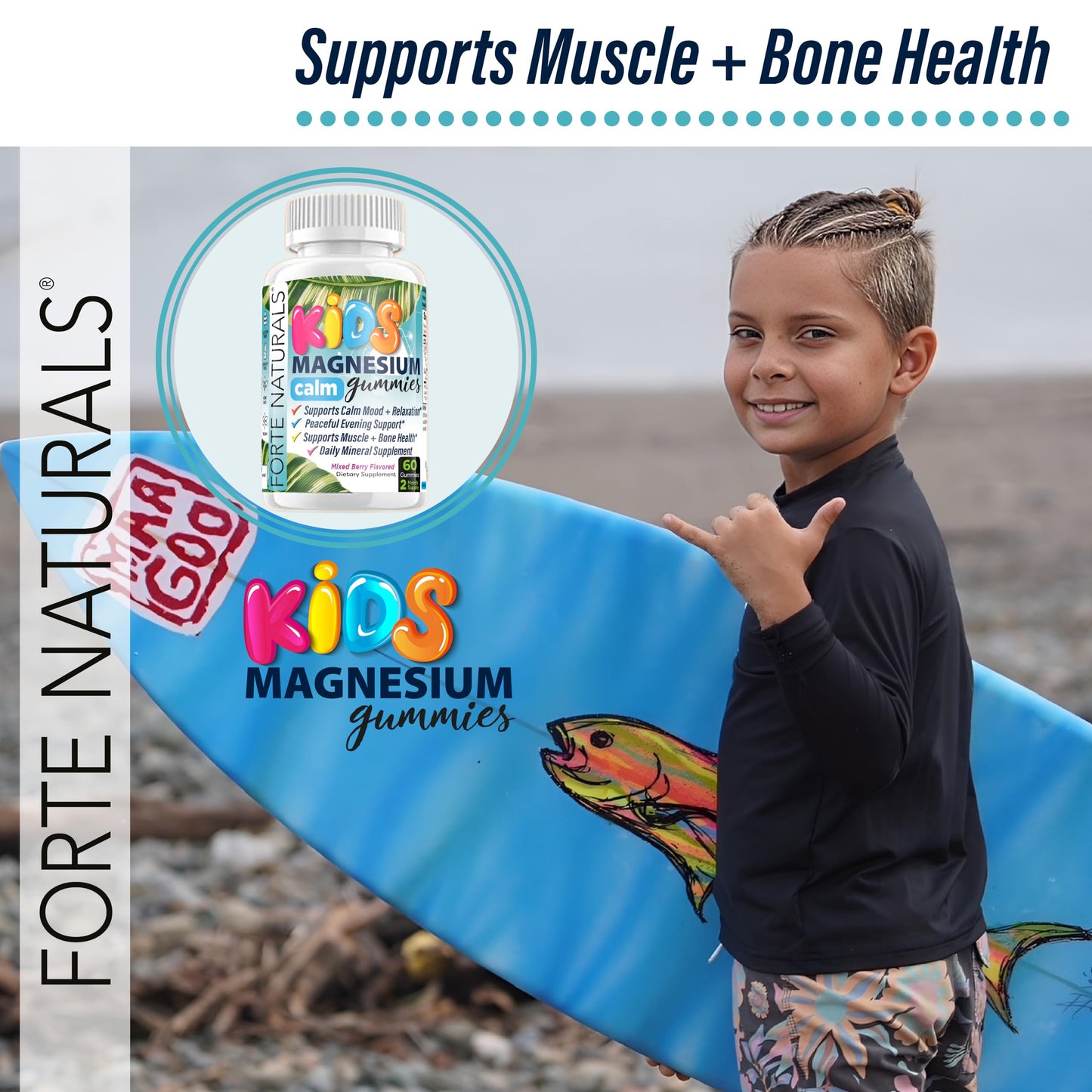 FORTE NATURALS Kids Magnesium Calm Capsules, 60 Count