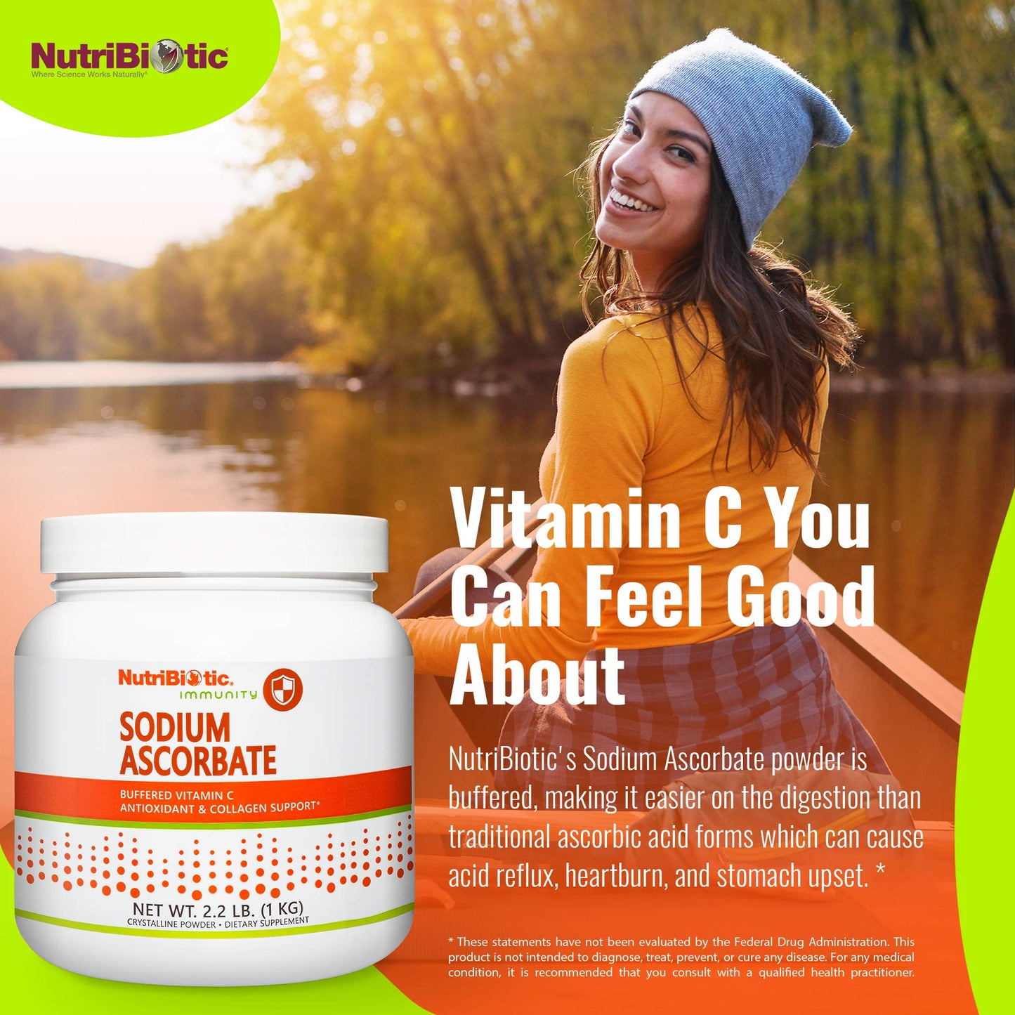 NutriBiotic Sodium Ascorbate Buffered Vitamin C Powder, 35.2 oz