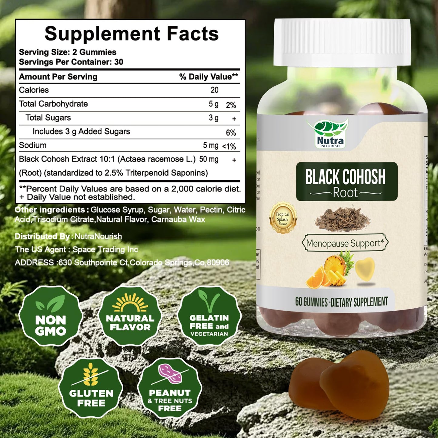 NutraNourish Black Cohosh Gummies 50mg per Serving, 60 Gummies