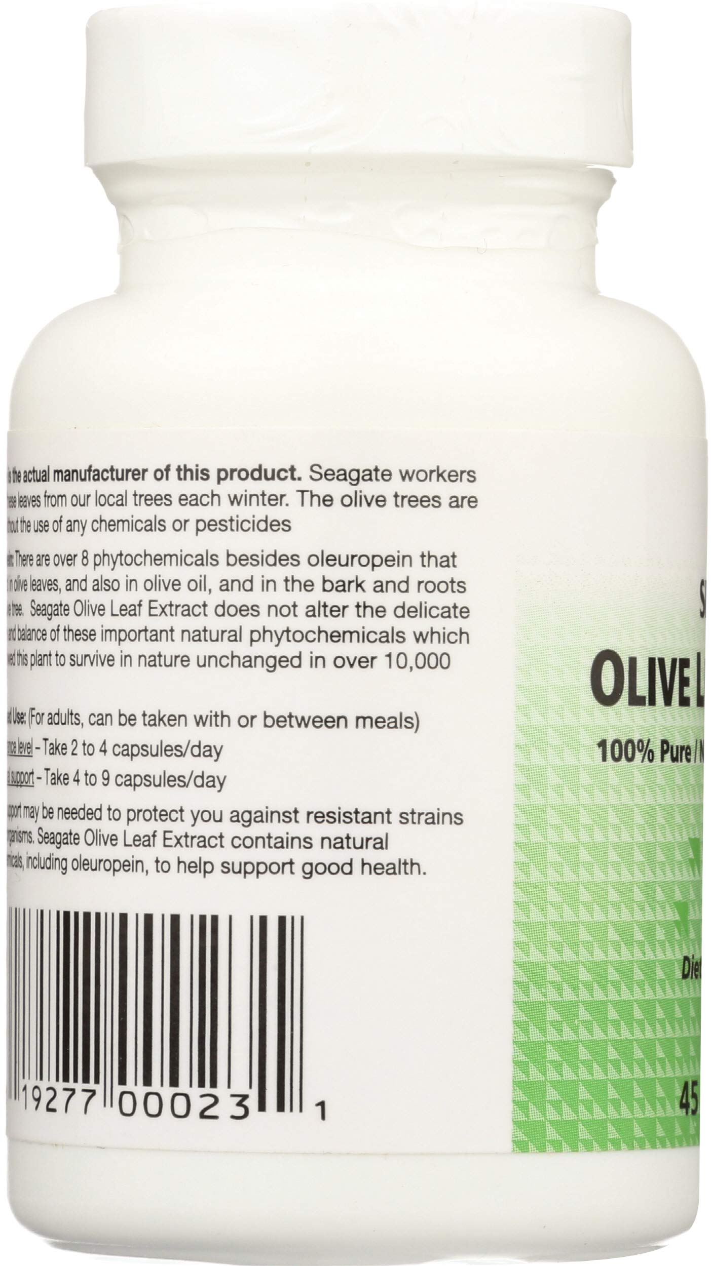 Seagate Olive Leaf Extract 450mg Capsules, 45 Count