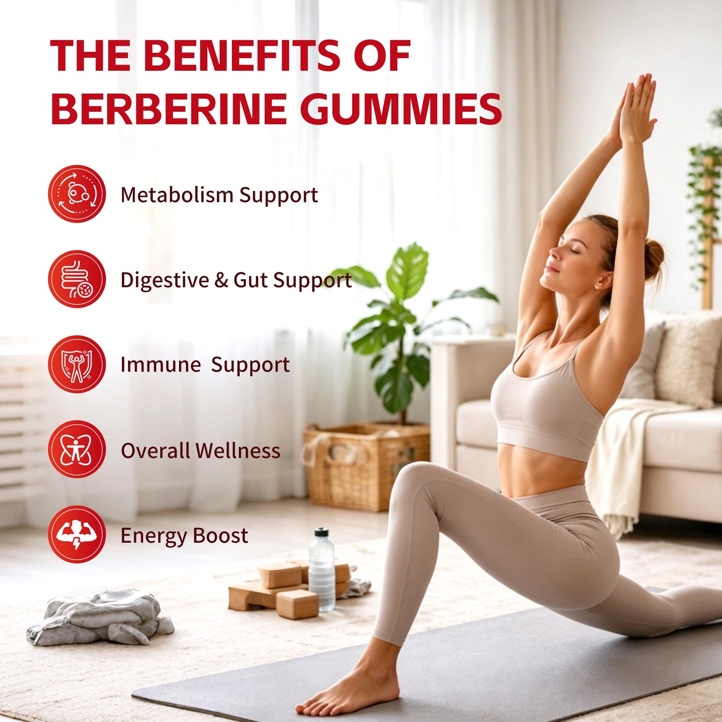 ZUNYOU Berberine Gummies 2000mg with Ceylon Cinnamon for Metabolism and Immune Support, Sugar Free, Vegan, Non-GMO, 60 Gummies