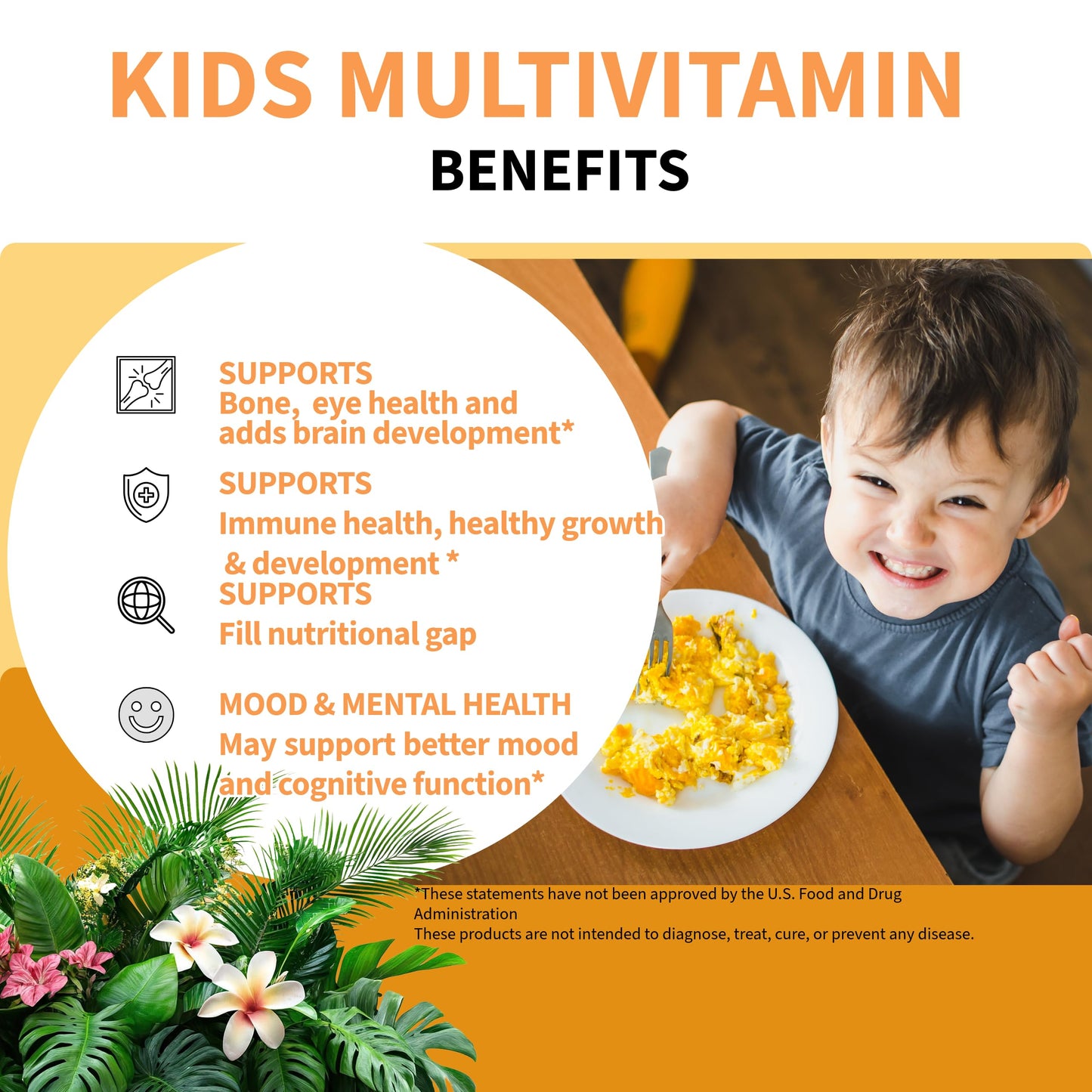 MonesAli Kids Multivitamin Gummies with Iron & Probiotics, 90 Count