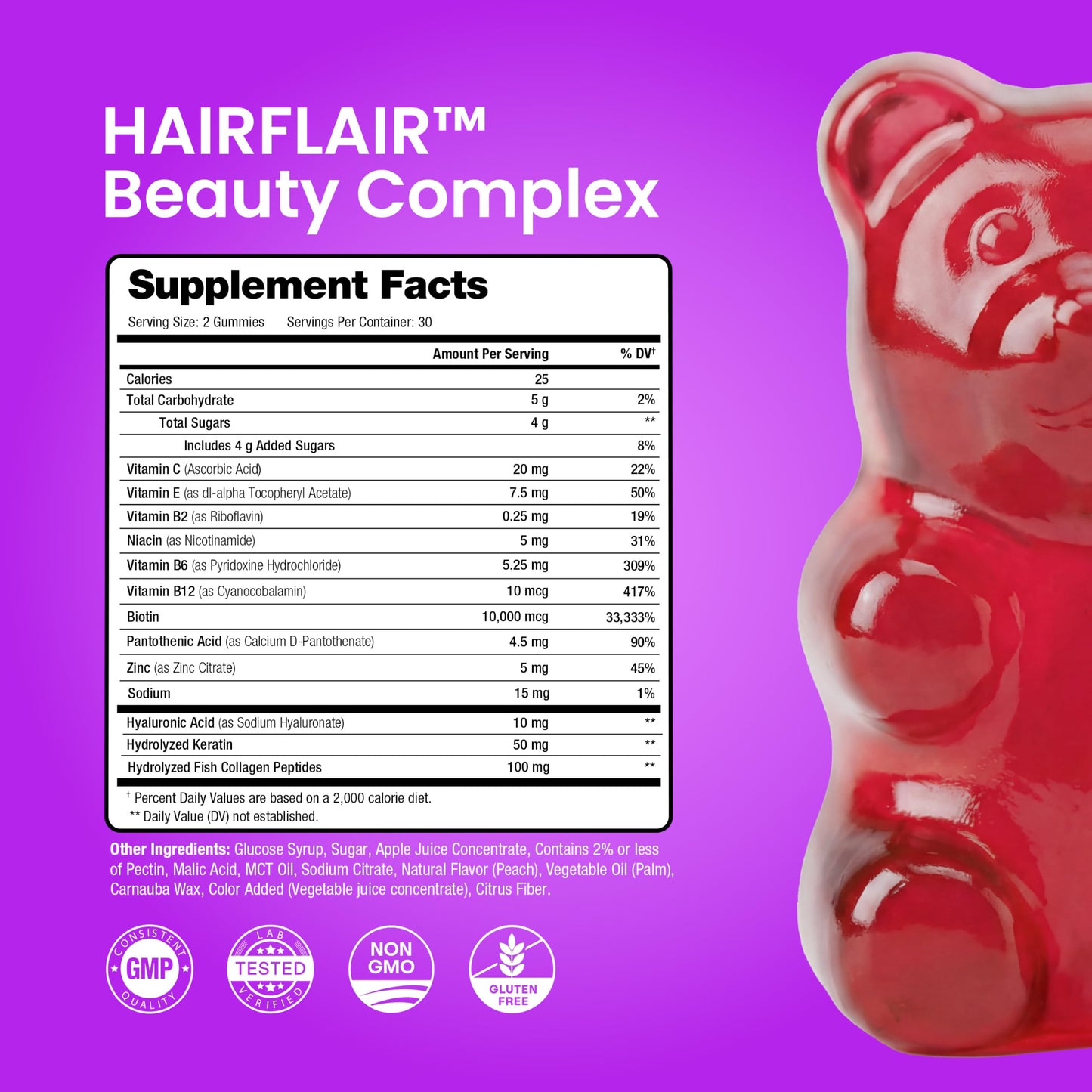 NutraChamps Biotin Gummies 5000mcg with Collagen, Keratin & More – Hair Skin and Nails Vitamins for Women & Men – Support Normal Hair Growth Cycle – 120 Gummies