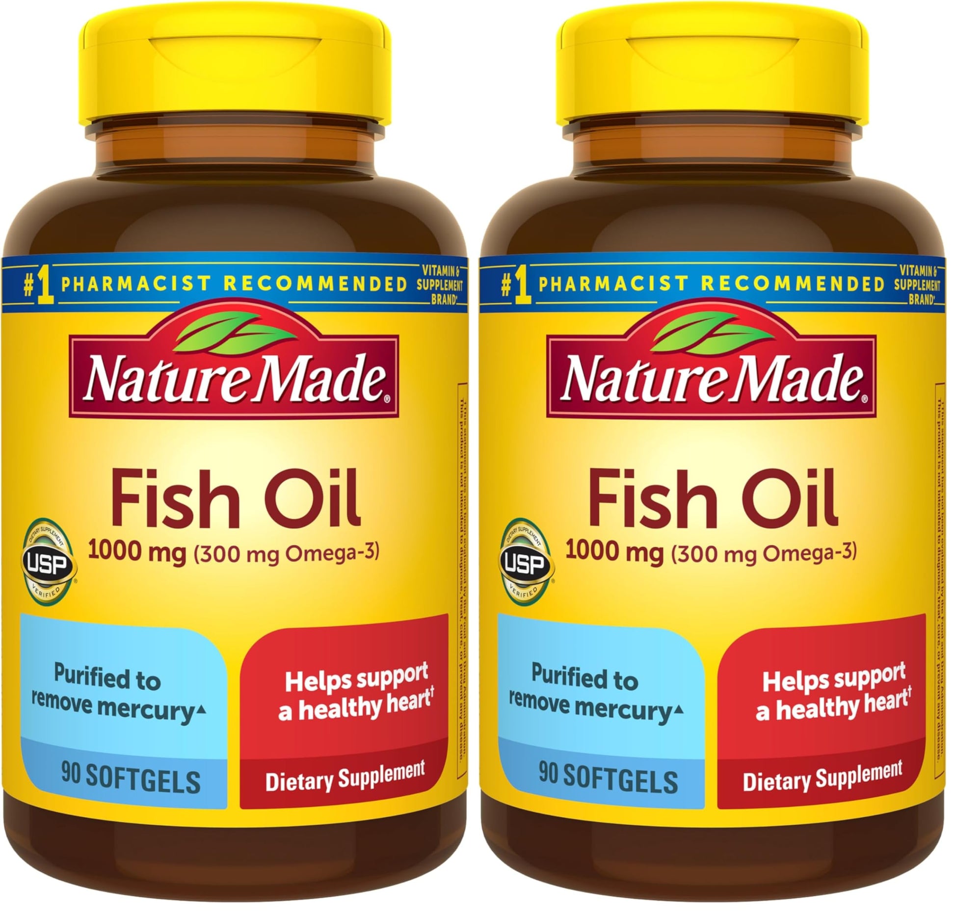Nature Made Fish Oil Omega-3 Softgels, 180-count